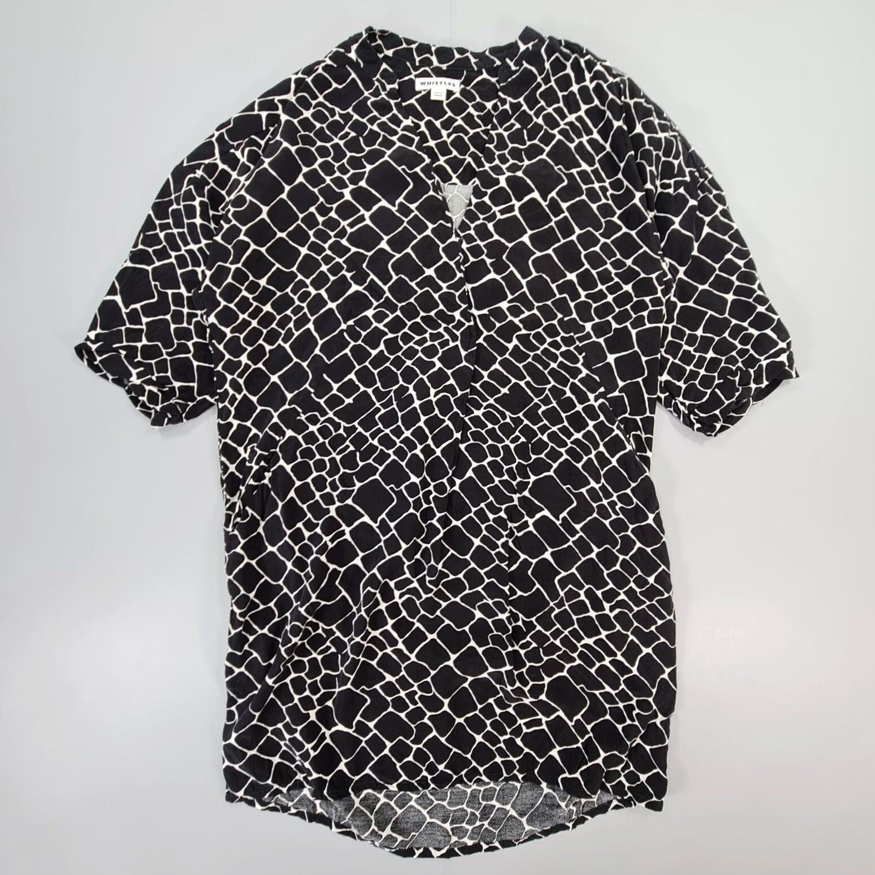 Whistles Whistles Dress Black Mini Snake Pattern V-Neck Short Length Womens Small Size 28" / US 6 / IT 42 - 2 Thumbnail