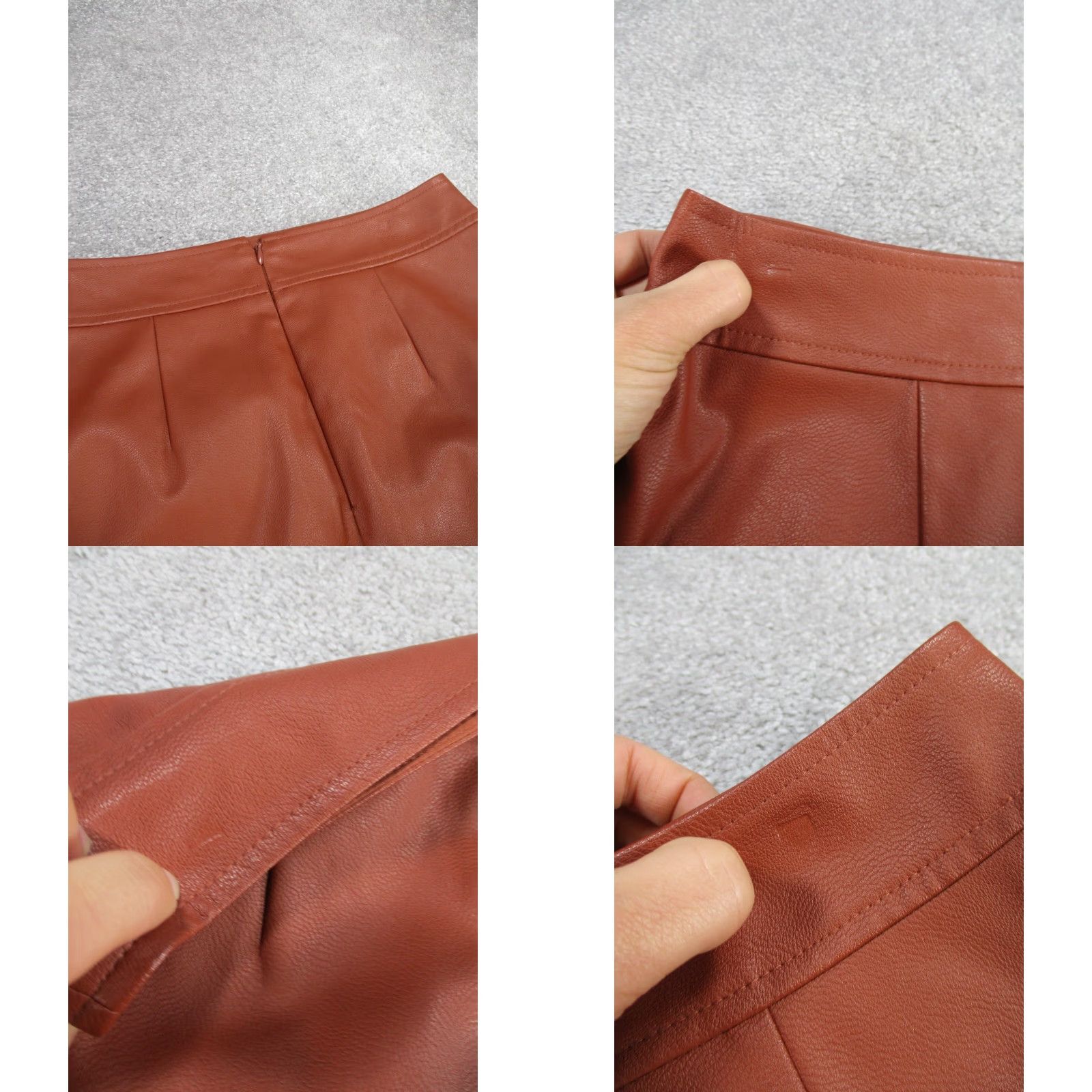 Loft LOFT Skirt Women's Short A-Line Faux Leather Red 0 Regular Zip Lined Womens Size 25" / US 0 / IT 36 - 8 Thumbnail