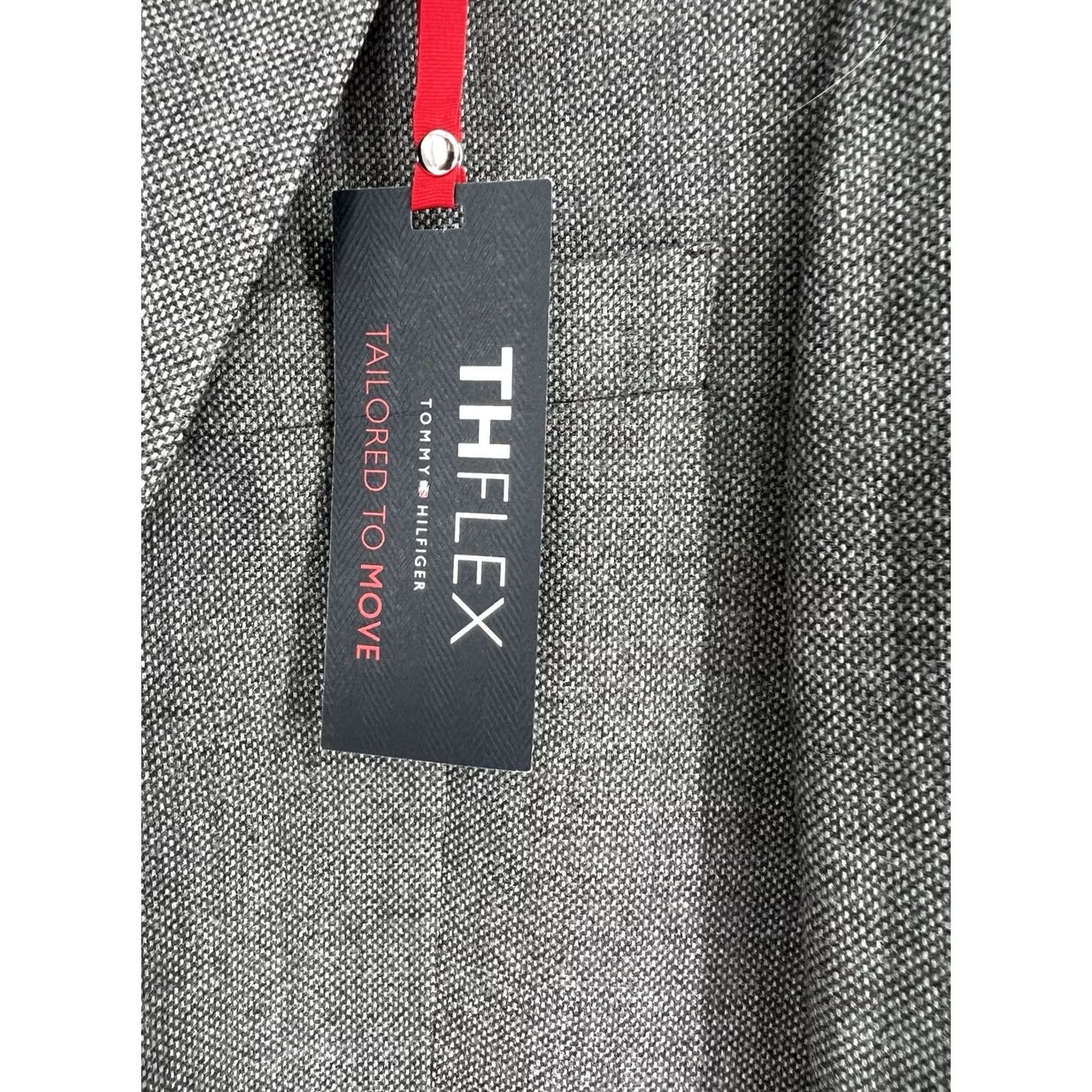 Tommy Hilfiger Tommy Hilfiger Sport Coat Jacket Gray 40 L Modern Fit Notch Lapel Double-Vented Plaid Wool Blend Formal Casual Mens Regular Blazer Coat Size 40R - 2 Thumbnail