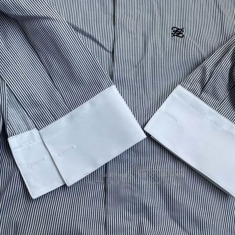 Fendi Fendi size 37 Striped Collar Long Sleeve Shirt for Men, Gre Size US XXS / EU 40 - 4 Thumbnail