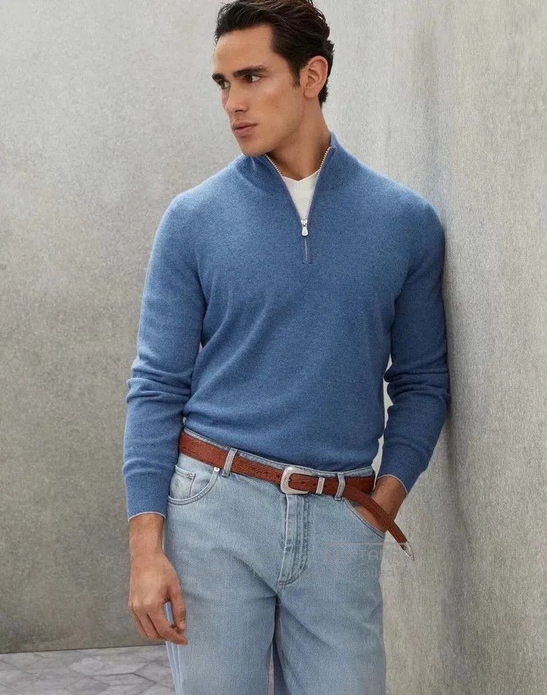 Brunello Cucinelli Brunello Cucinelli Cashmere Zip Neck Sweater. Size US M / EU 48-50 / 2 - 3 Thumbnail