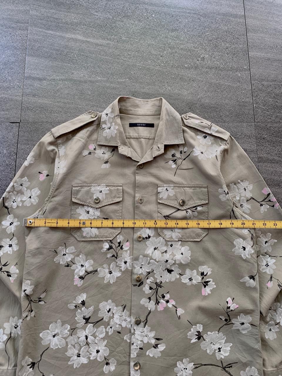 Gucci FREE TAX! SS 2003 Painted Floral Military Shirt by Tom Ford Size US S / EU 44-46 / 1 - 13 Thumbnail