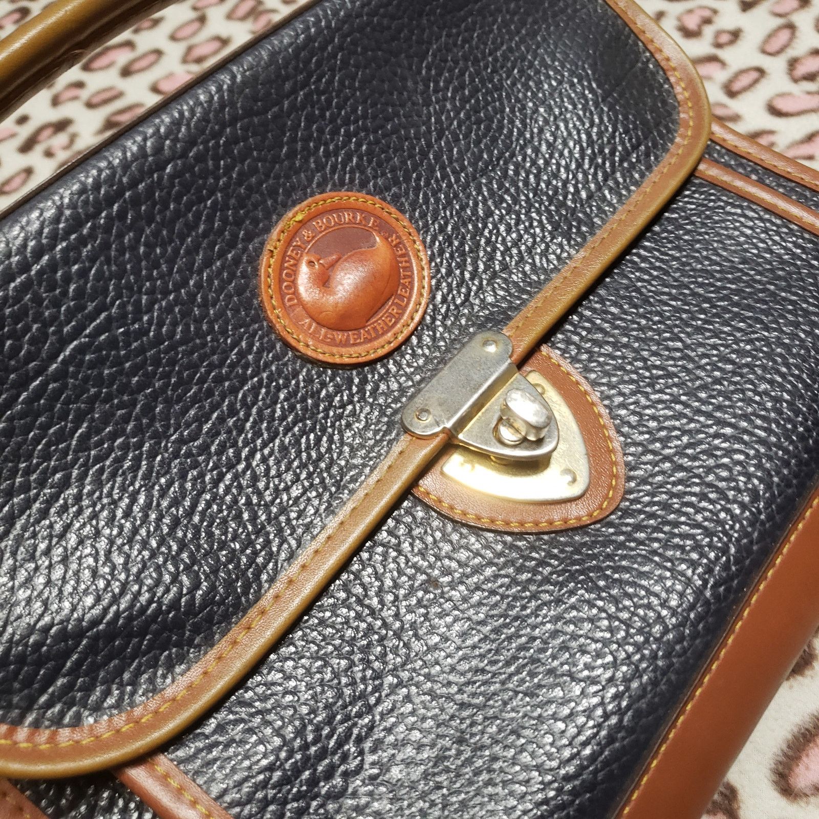 Dooney & Bourke Vtg Dooney & Bourke Blue Grain Leather Crossbody Satchel Size ONE SIZE - 3 Thumbnail