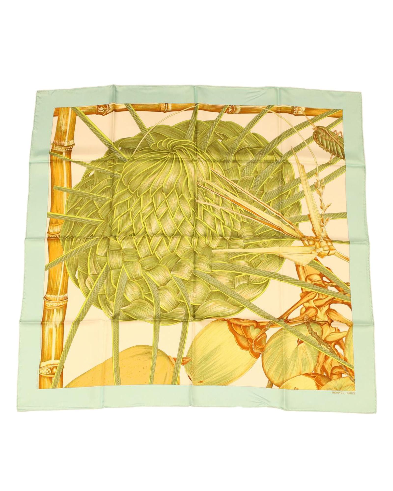image of Green Silk Scarf - Authentic Hermes, Women's