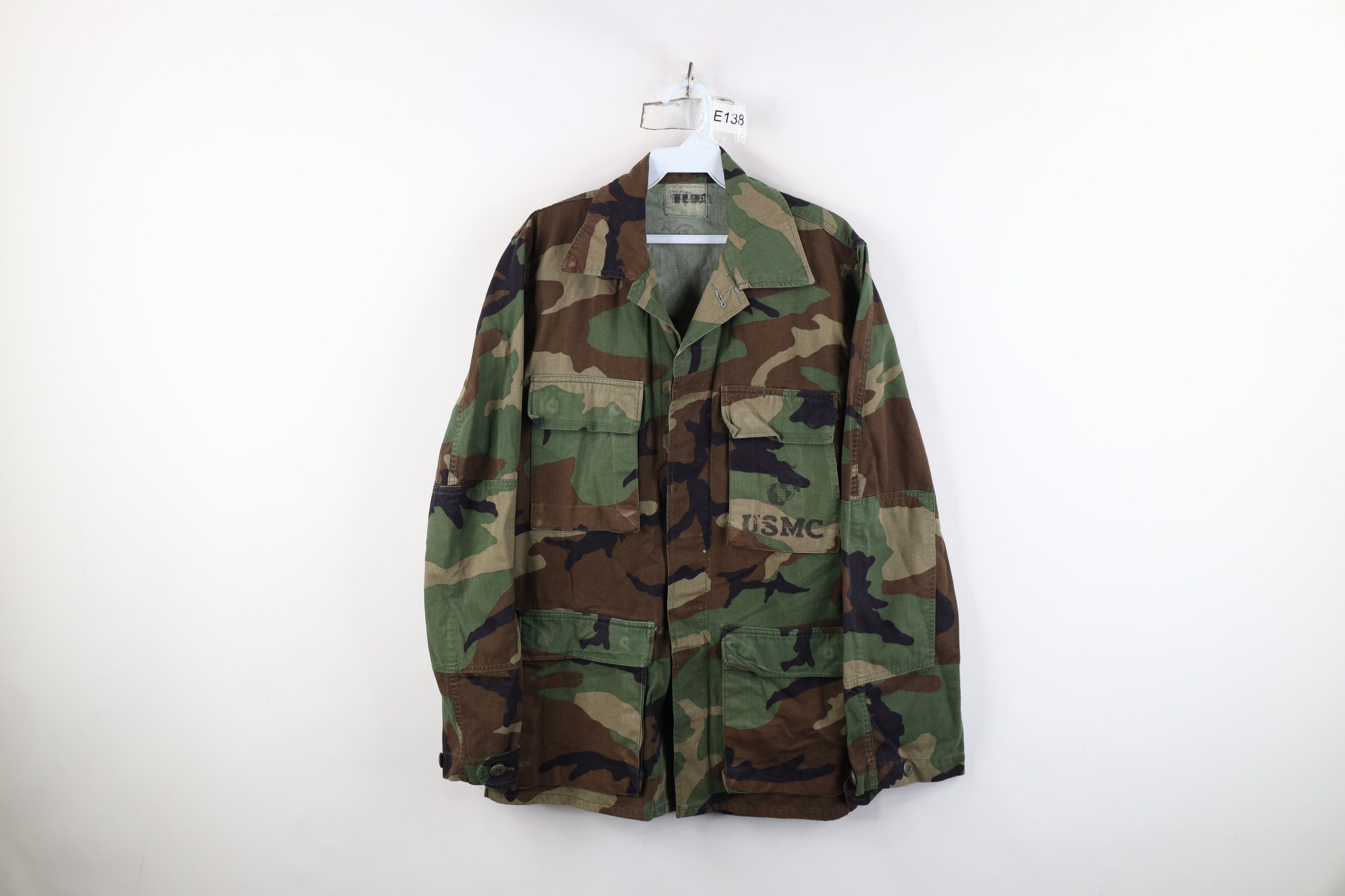Vintage Vintage 80s USGI Stamp Woodland Camouflage Combat Jacket Size US S / EU 44-46 / 1 - 1 Thumbnail
