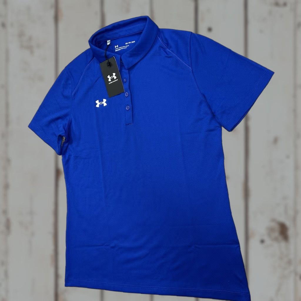 Under Armour Under Armour Polo Shirt Women XS Blue Team Tech Athletic Active 1370431 NWT New NWT Size XS / US 0-2 / IT 36-38 - 1 Thumbnail