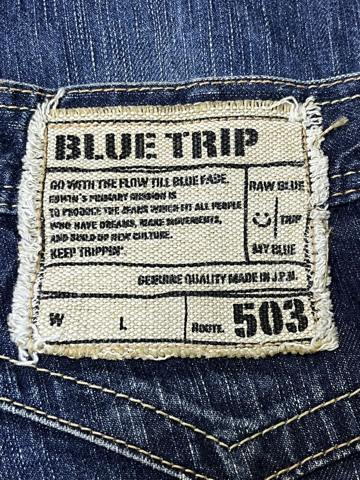 Edwin FLARED🔥VINTAGE EDWIN 503 MADE IN JAPAN BLUE TRIP JEANS Size US 30 / EU 46 - 18 Thumbnail