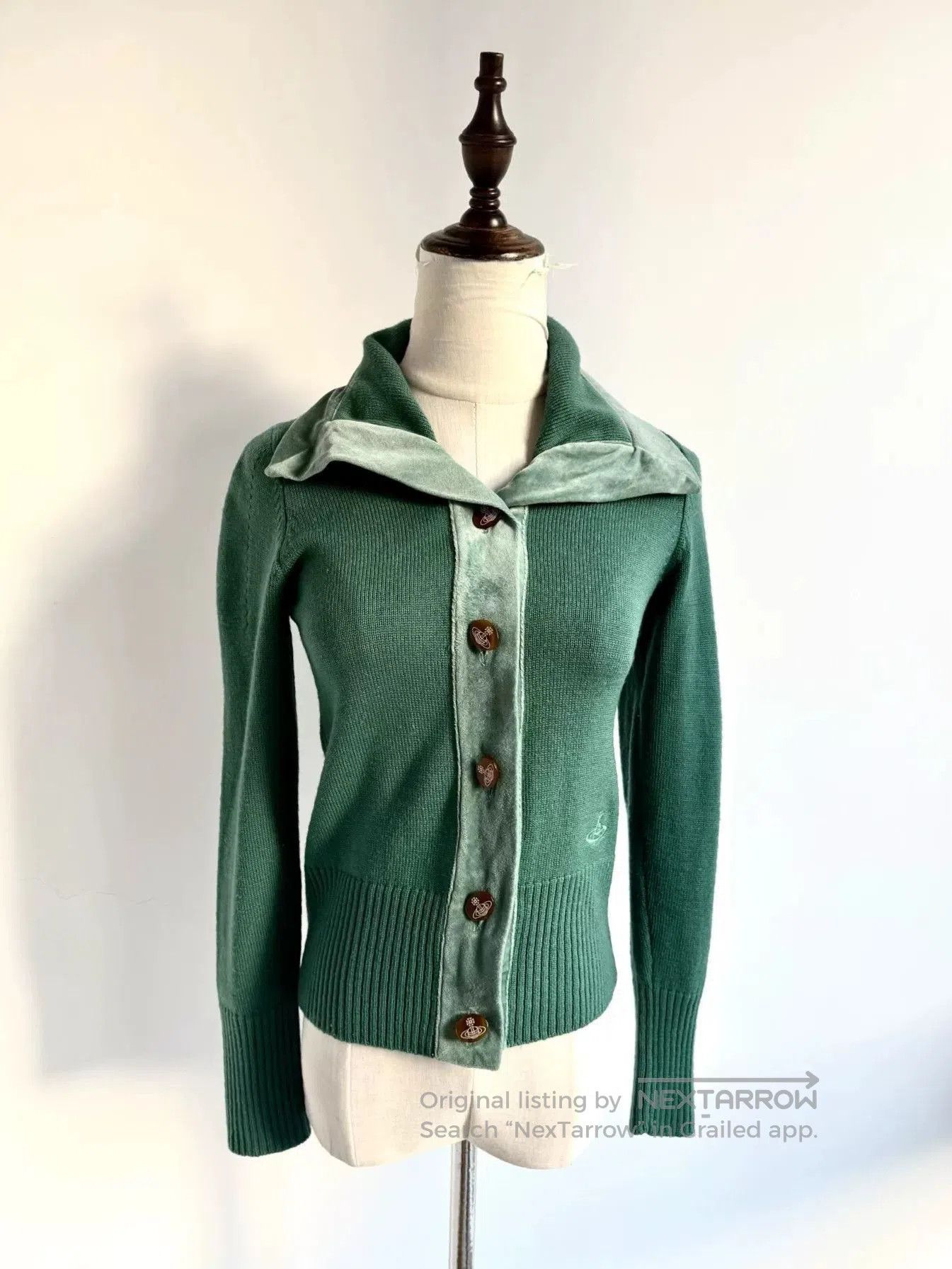 Vivienne Westwood vivienne westwood green velvet knit cardigan. Size M / US 6-8 / IT 42-44 - 1 Thumbnail