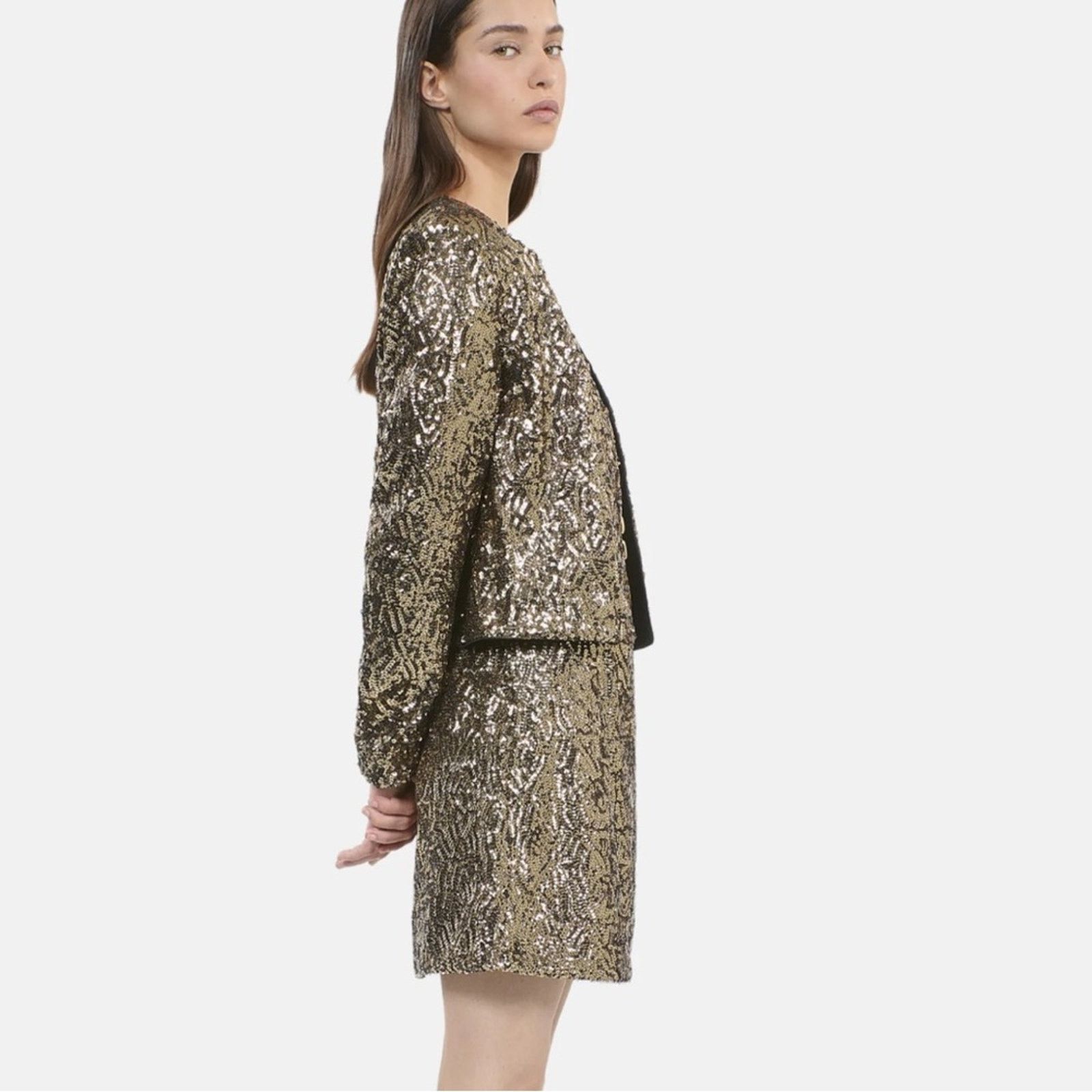 The Kooples NWT! The Kooples Gold Blazer with Metallic Finish, Size 2 Size M / US 6-8 / IT 42-44 - 12 Thumbnail