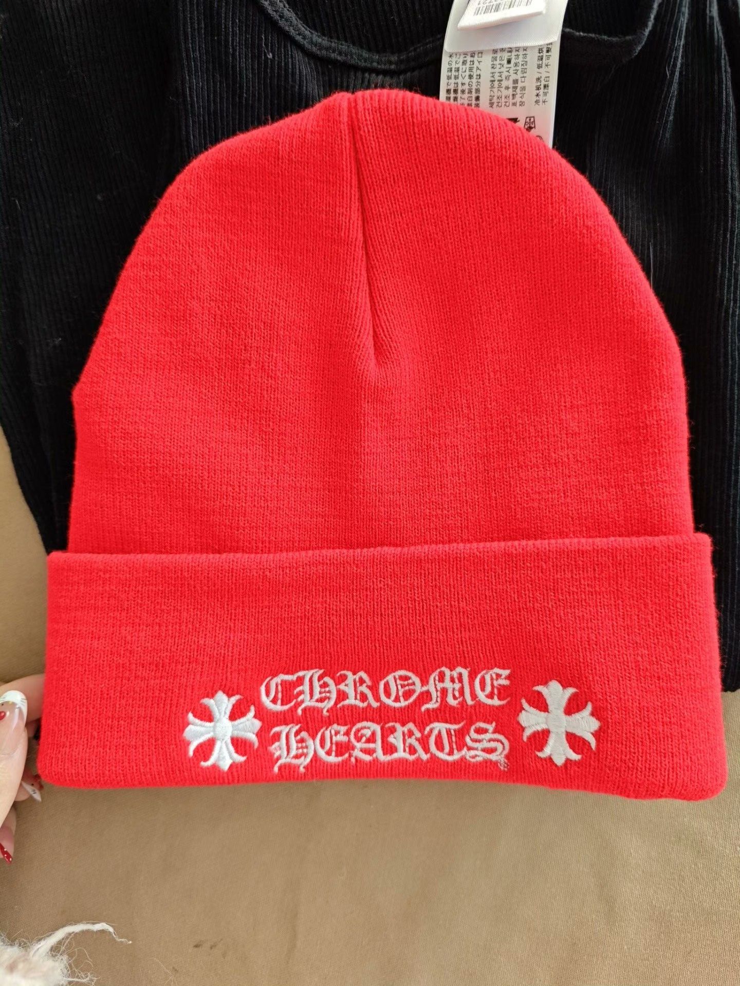 Chrome Hearts Chrome Hearts Knit Red Hat S Men Size ONE SIZE - 1 Thumbnail