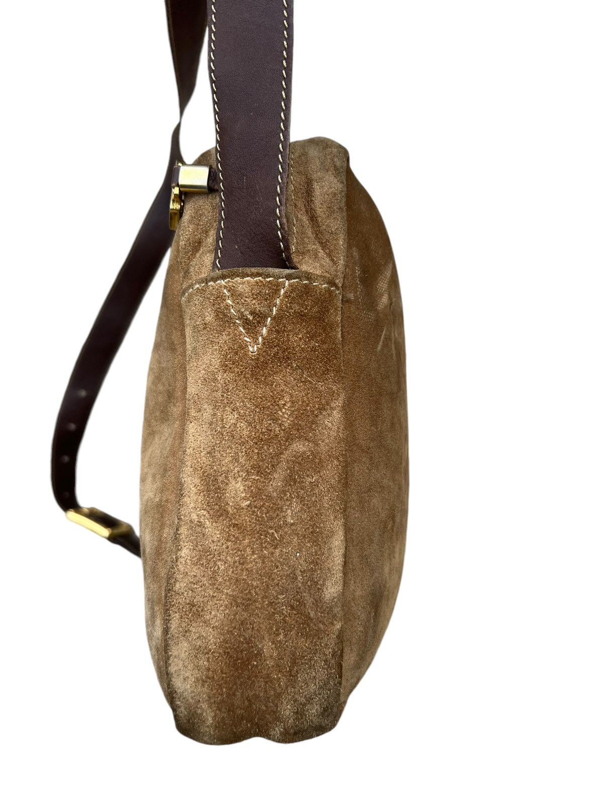 Leather Vintage 80s LOEWE Patina Distress Scratch Suede Leather Bag Size ONE SIZE - 16 Thumbnail