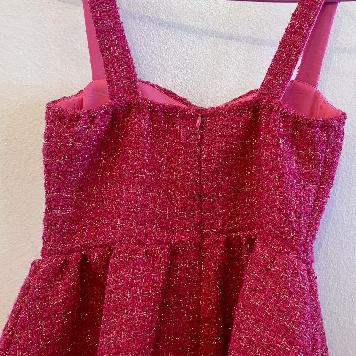 Cider NWT Cider Fuchsia Tweed Mini Corset Style Dress Size XS / US 0-2 / IT 36-38 - 5 Thumbnail
