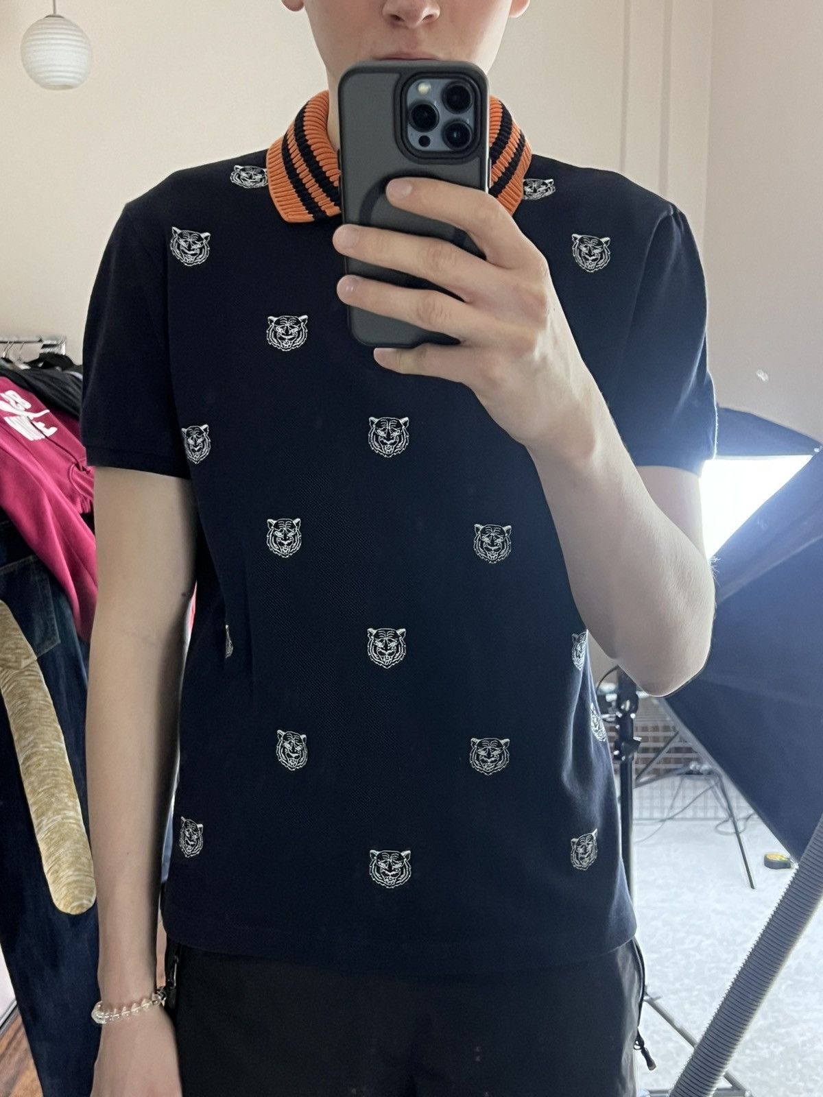 Gucci Monogram Tigers Logo Polo