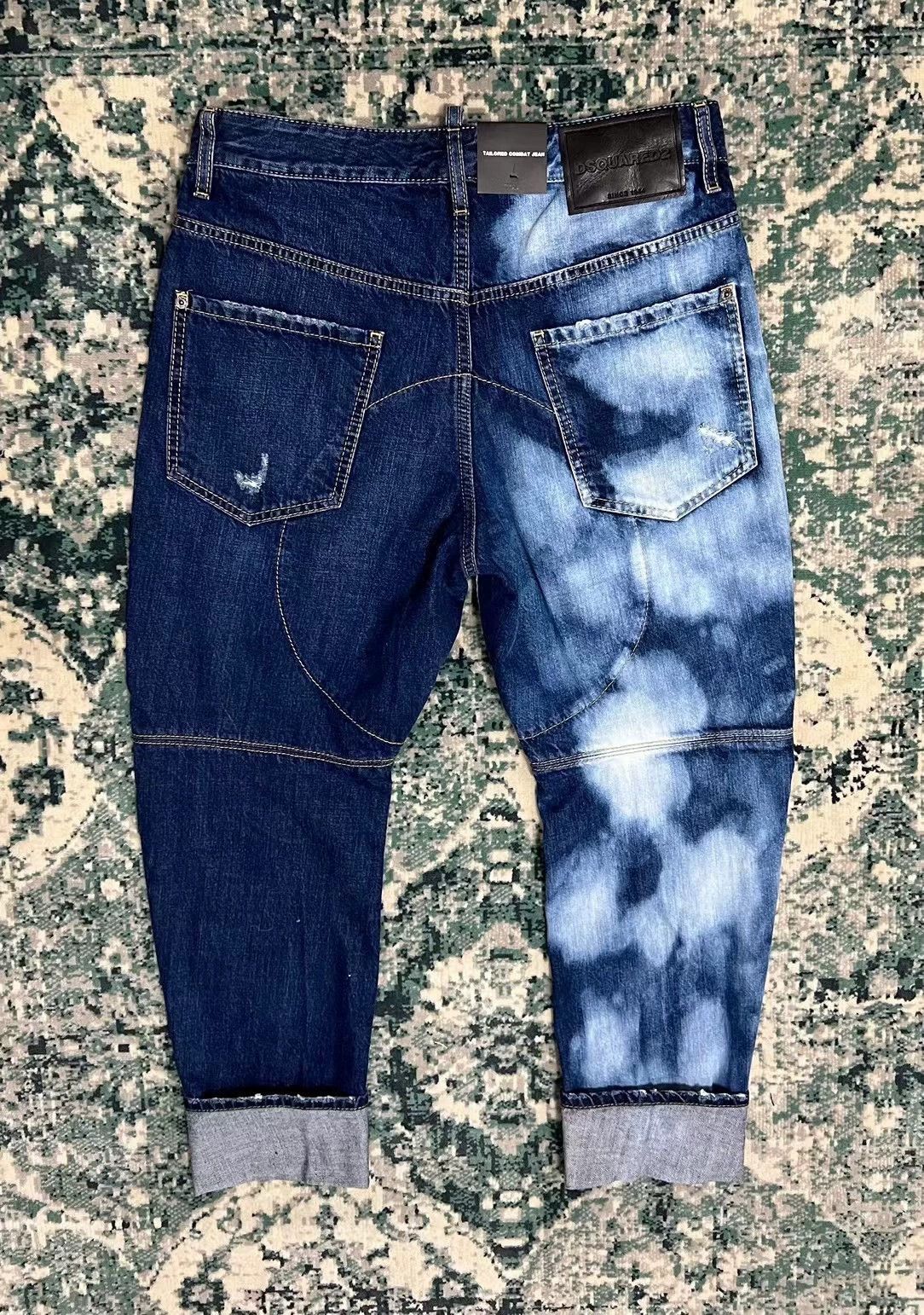 Dsquared2 Dsquared2 Tailored Combat Blue Washed Distressed 9" Jeans Size US 30 / EU 46 - 2 Thumbnail