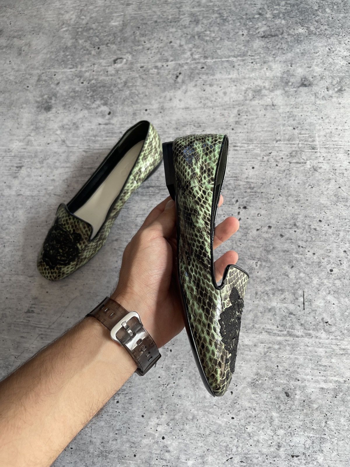 Kenzo Kenzo Green Loafers Size 35 - Snake Skin Effect with Tiger Size US 4 / IT 34 - 15 Thumbnail