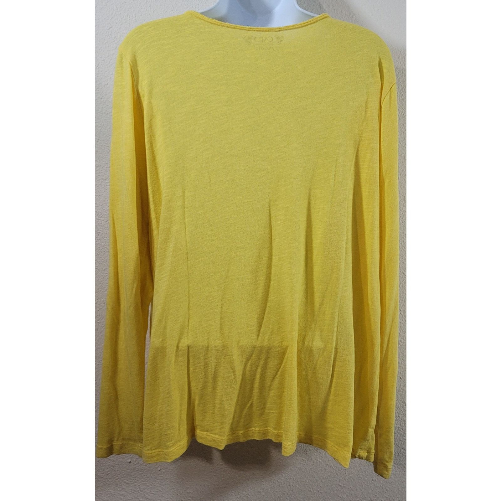 Other Cato Yellow Slub Knit Frayed Rolled Collar Top 18W 20W Plus Size XXL / US 16-18 / IT 52-54 - 3 Thumbnail
