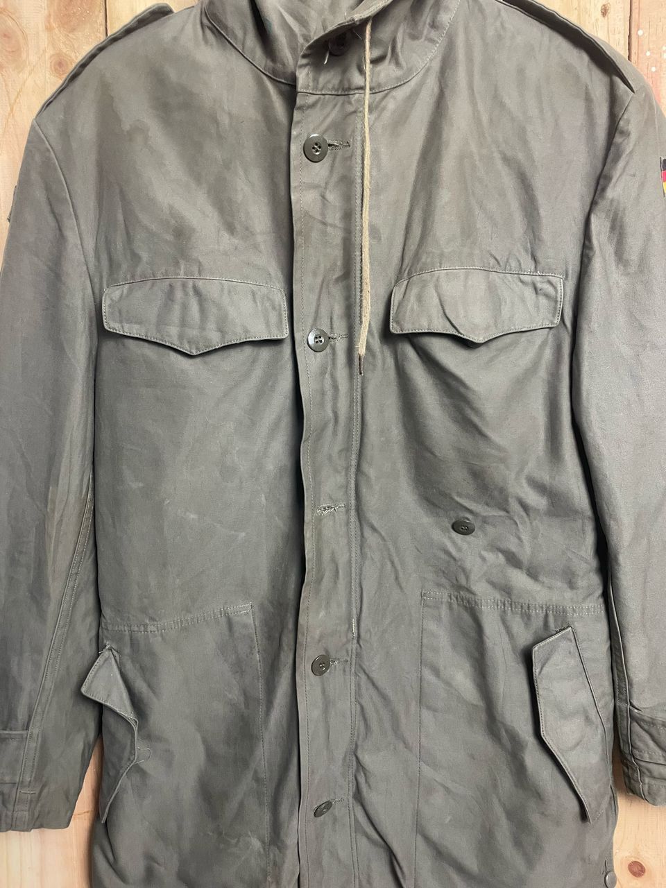 Vintage Vintage 1985 Military GermanyParka Button Hoodie Fleece Size US XL / EU 56 / 4 - 2 Thumbnail