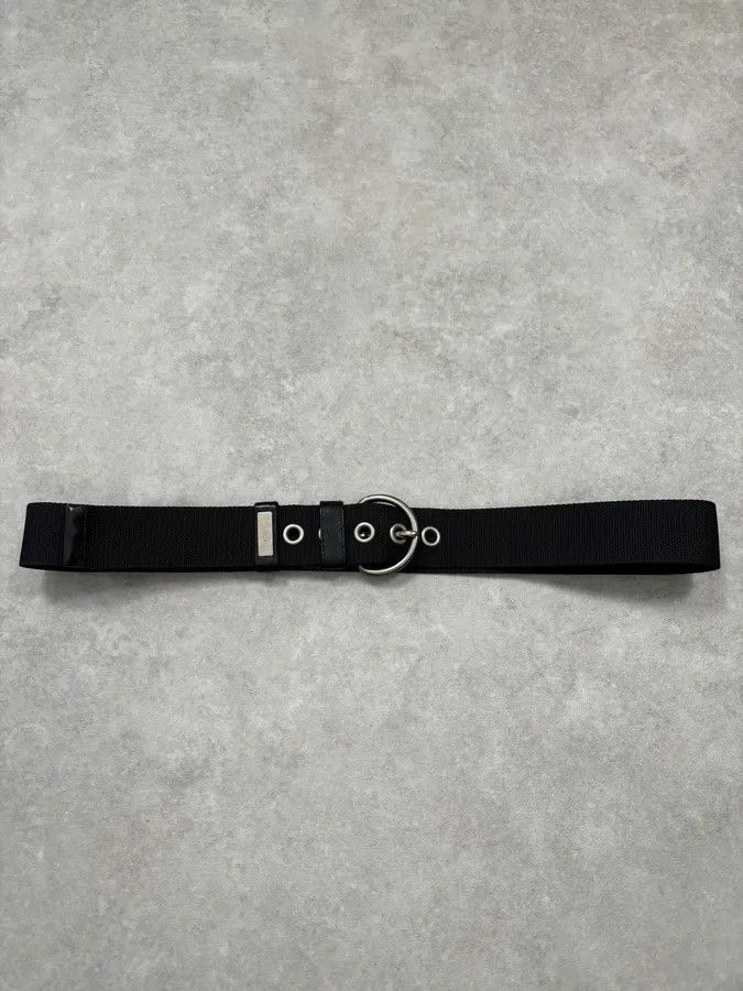 Prada 2000s Prada Black Fabric Steel Hardware Belt Size ONE SIZE - 3 Thumbnail