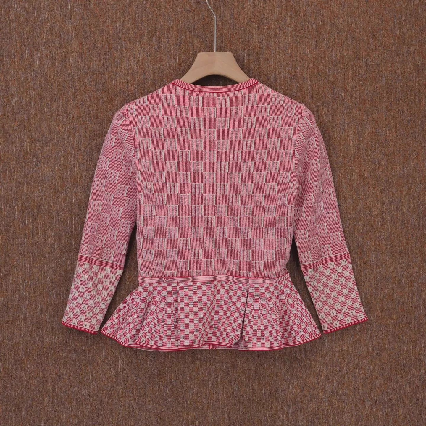 Alexander McQueen Alexander McQueen knit jacket red & white check S 99 Size S / US 4 / IT 40 - 2 Thumbnail