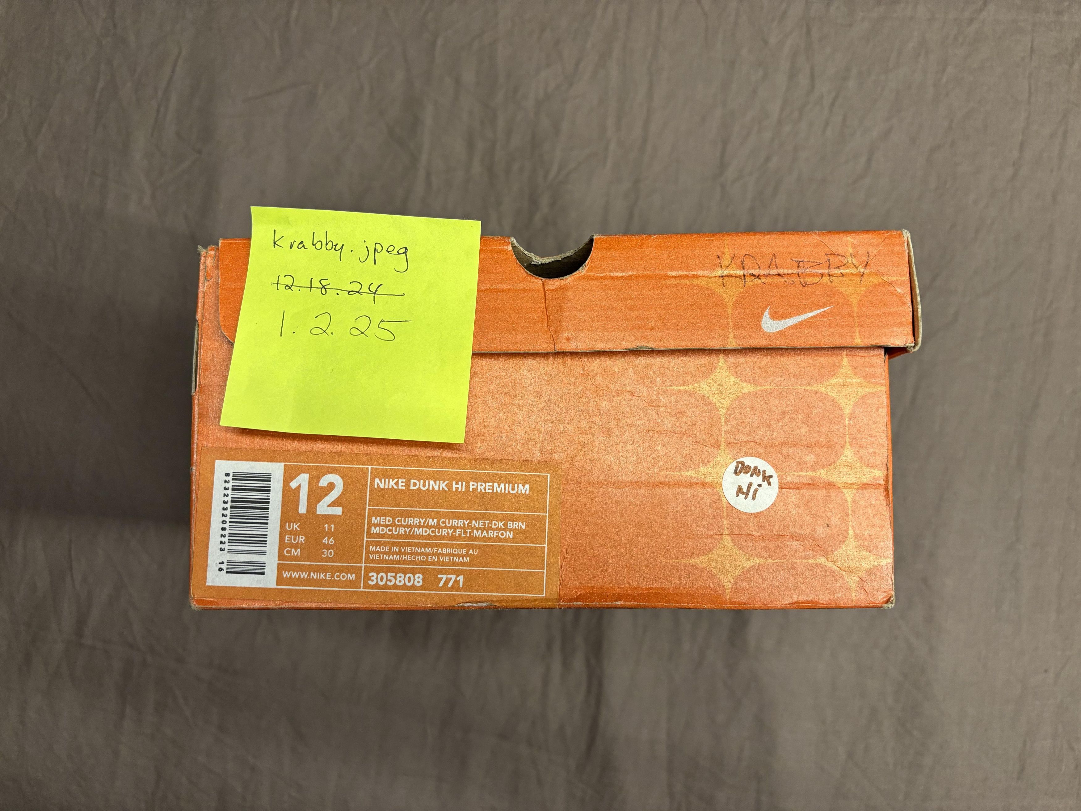 Nike Deadstock 2000's Nike Dunk High Premium Curry Size US 12 / EU 45 - 8 Thumbnail