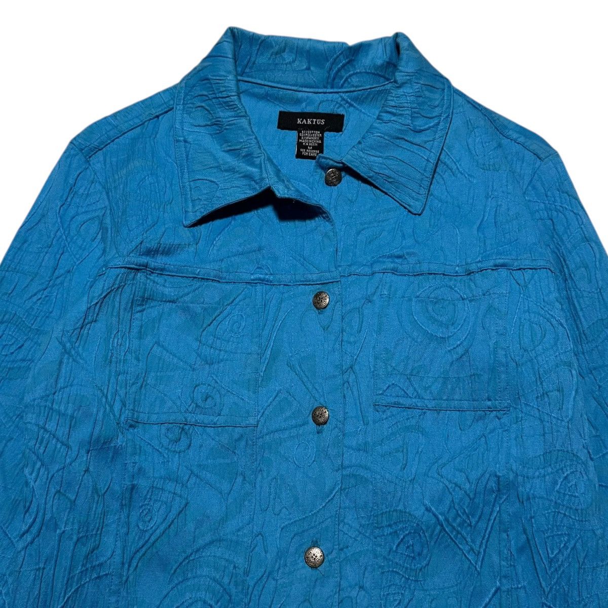 Other KAKTUS Blue Geometric Patterned Button Jacket Women's Medium Size M / US 6-8 / IT 42-44 - 2 Thumbnail