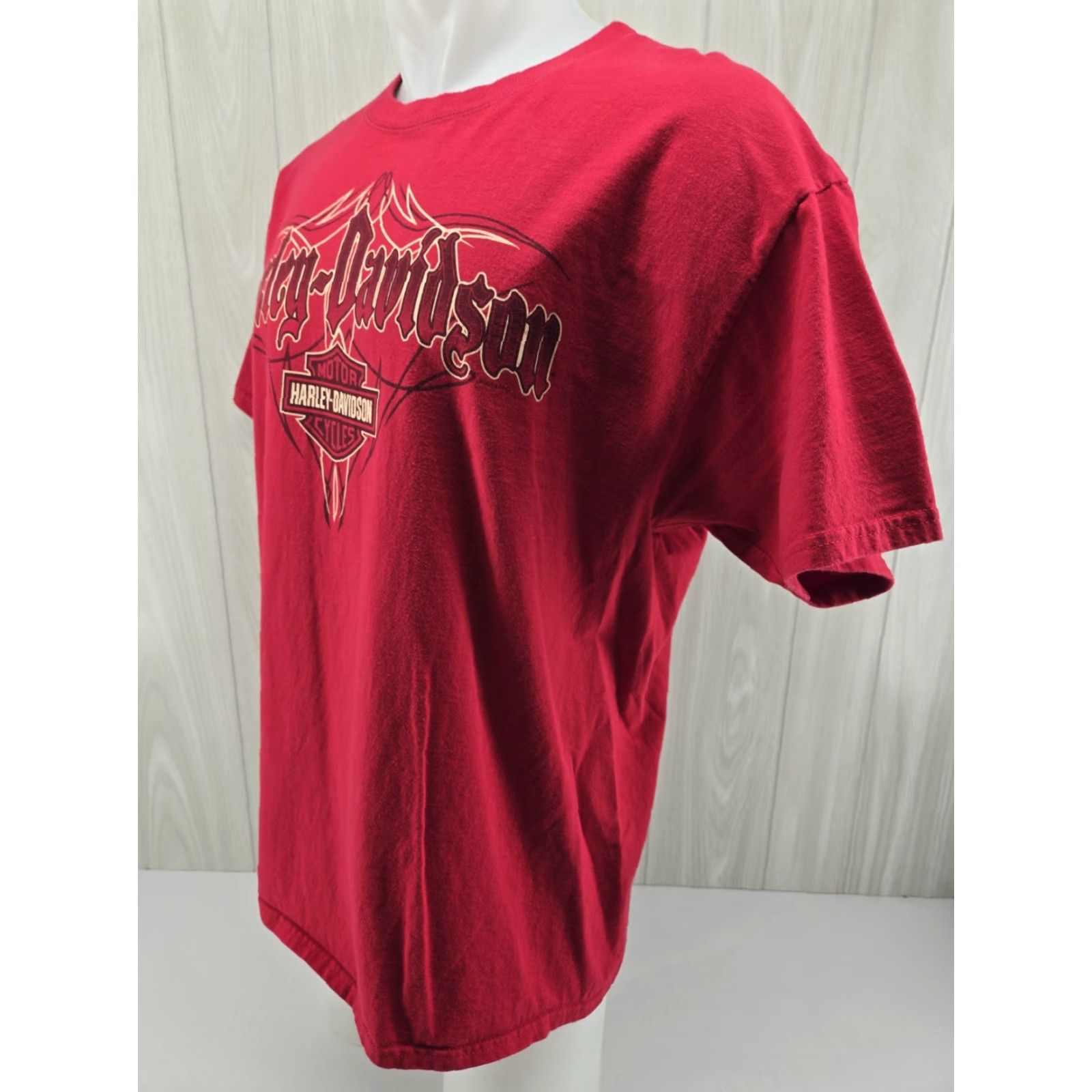 Harley Davidson VINTAGE Harley-Davidson Shirt XL Men Red Double-Sided Graphic Print Heart of Dixie Pelham AL 90s 00s Size US XL / EU 56 / 4 - 5 Thumbnail