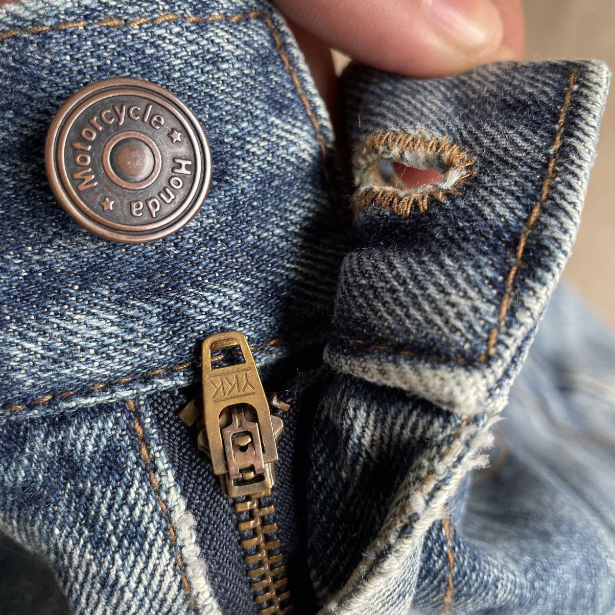 Honda 🔥🇯🇵Vintage Honda Stoned Washed Ripped Distress Denim Jeans Size US 34 / EU 50 - 11 Thumbnail