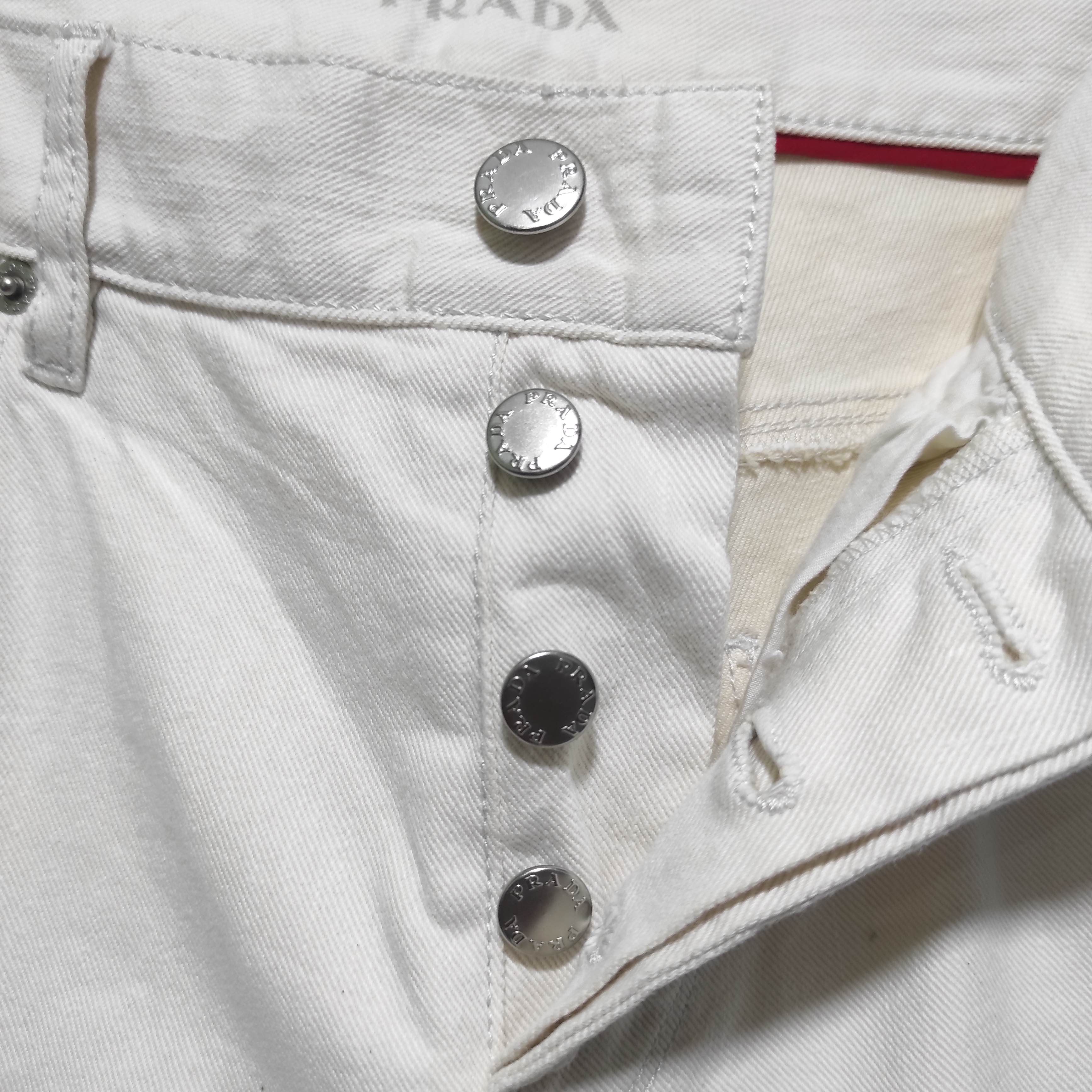 Prada Prada Logo White Denim Tapered Fit Jeans size 30 Size US 30 / EU 46 - 10 Thumbnail