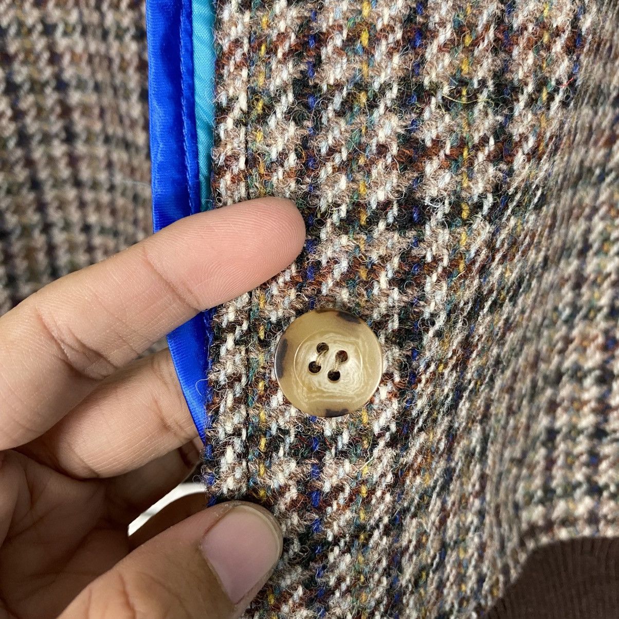 Harris Tweed 📌Vintage Wool Bomber Jacket Harris Tweed Tartan Design Size US M / EU 48-50 / 2 - 18 Thumbnail