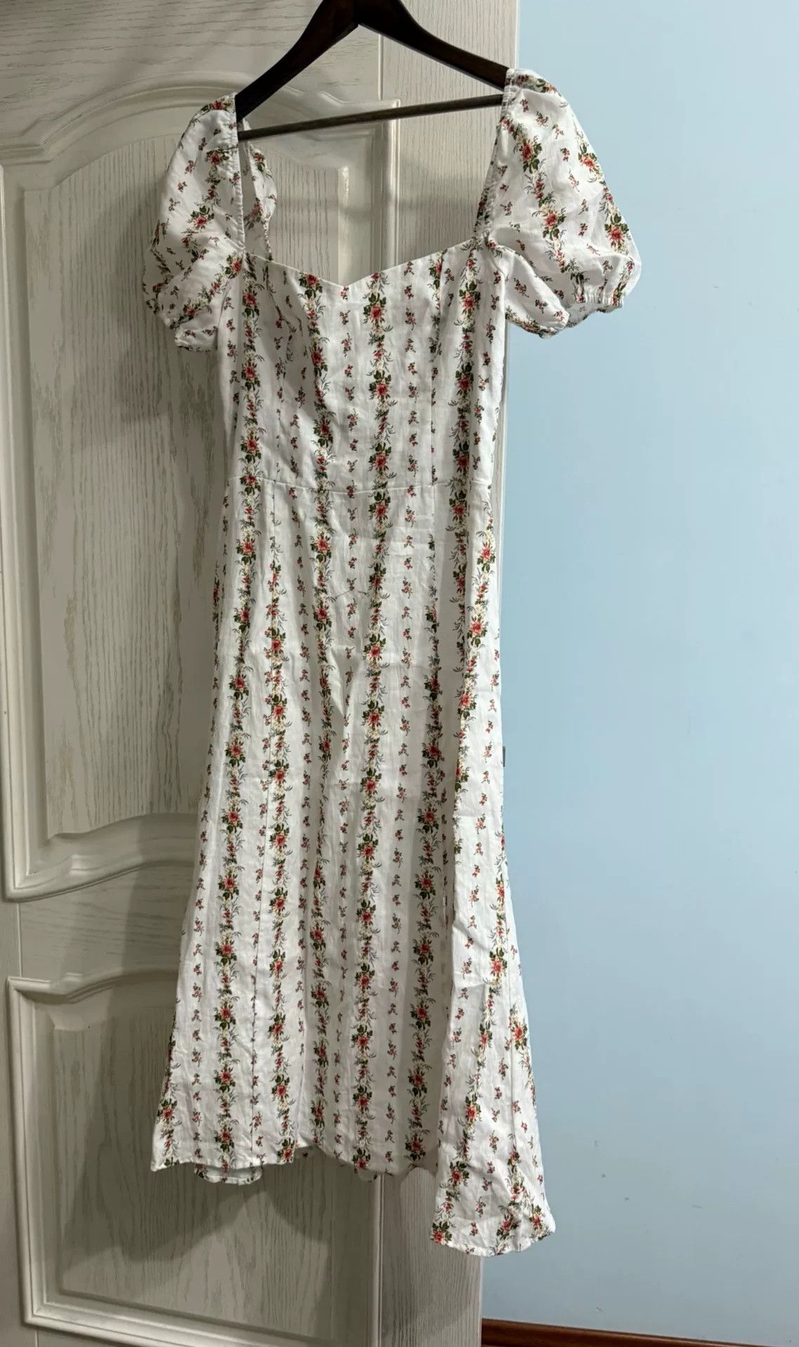 Reformation Floral Ruffled Linen Midi Dress Size M / US 6-8 / IT 42-44 - 1 Thumbnail