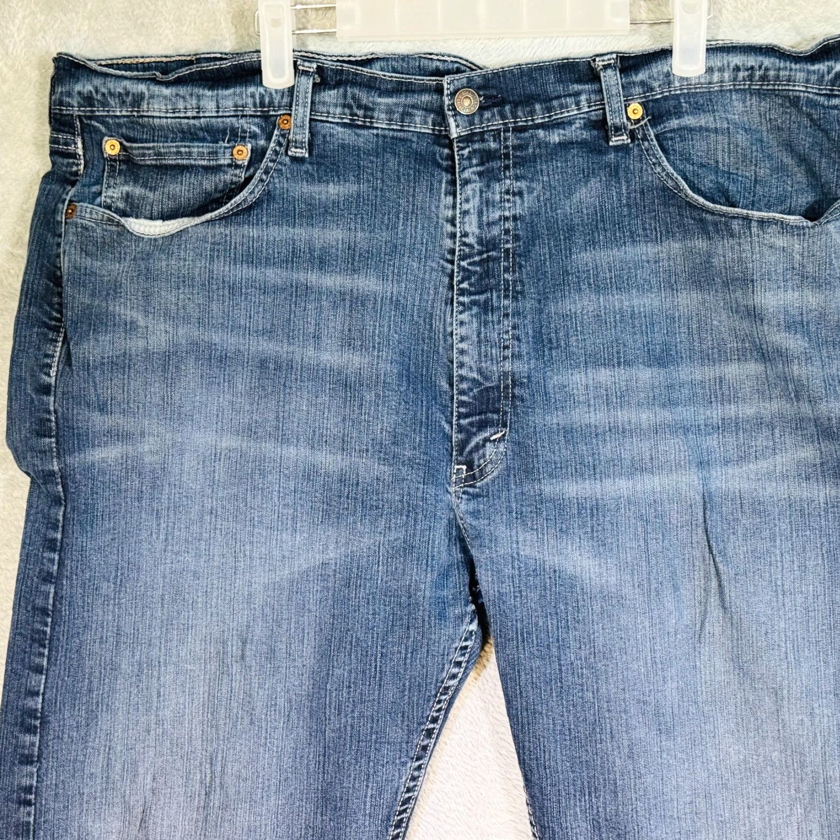 Levi's Levi's 505 Jeans Mens 42x32 Blue Medium Wash Straight Denim Zip Fly Mid Rise Size US 42 / EU 58 - 3 Thumbnail