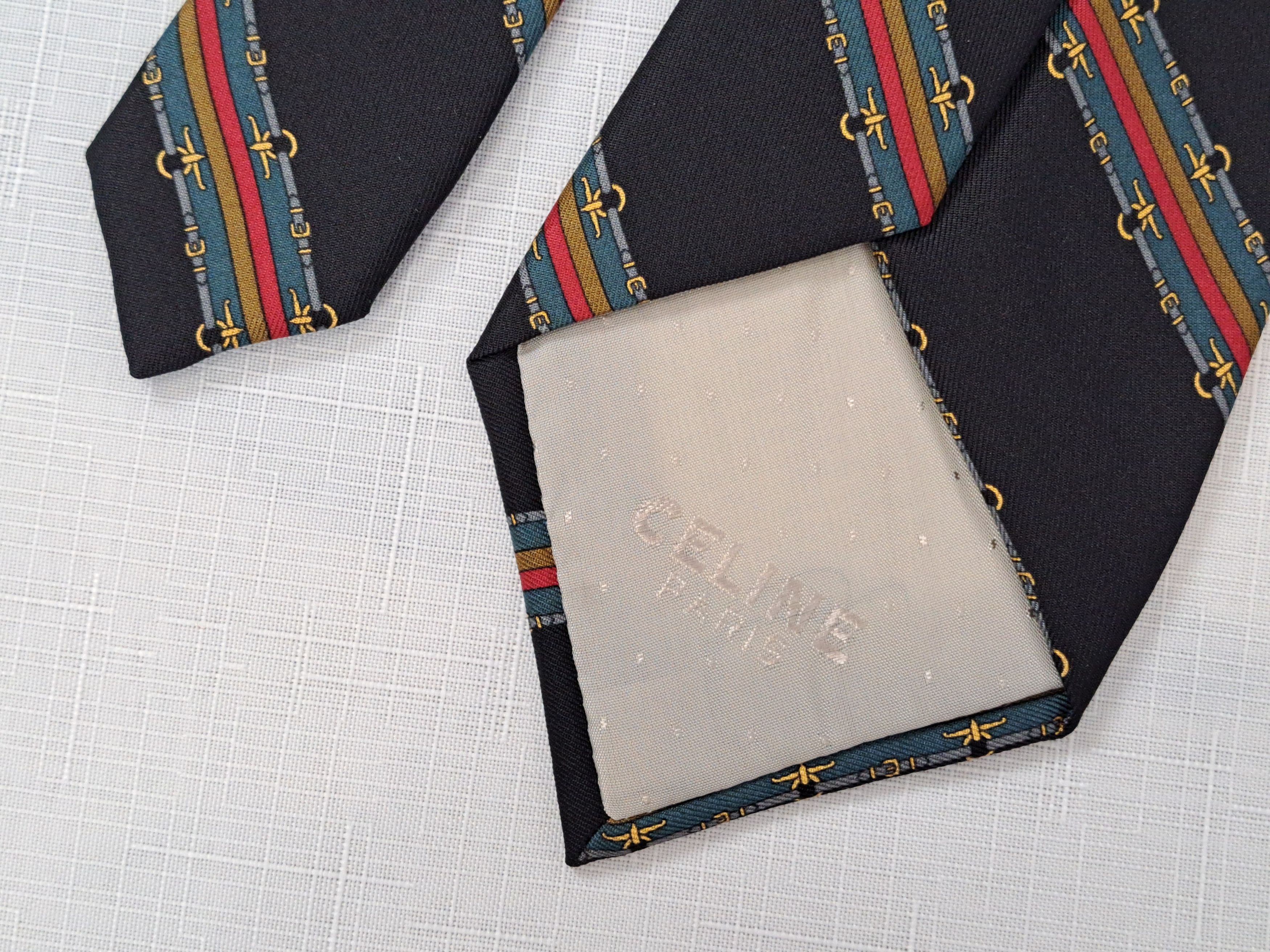Celine × Vintage CELINE vintage silk tie. Made in Spain. Size ONE SIZE - 10 Thumbnail