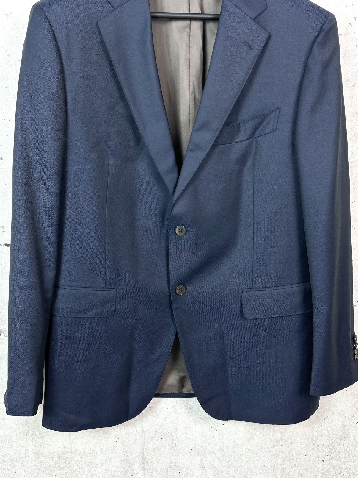Suitsupply Suit Supply Napoli Single Breasted Regular Navy Wool Blazer Size 54L - 3 Thumbnail