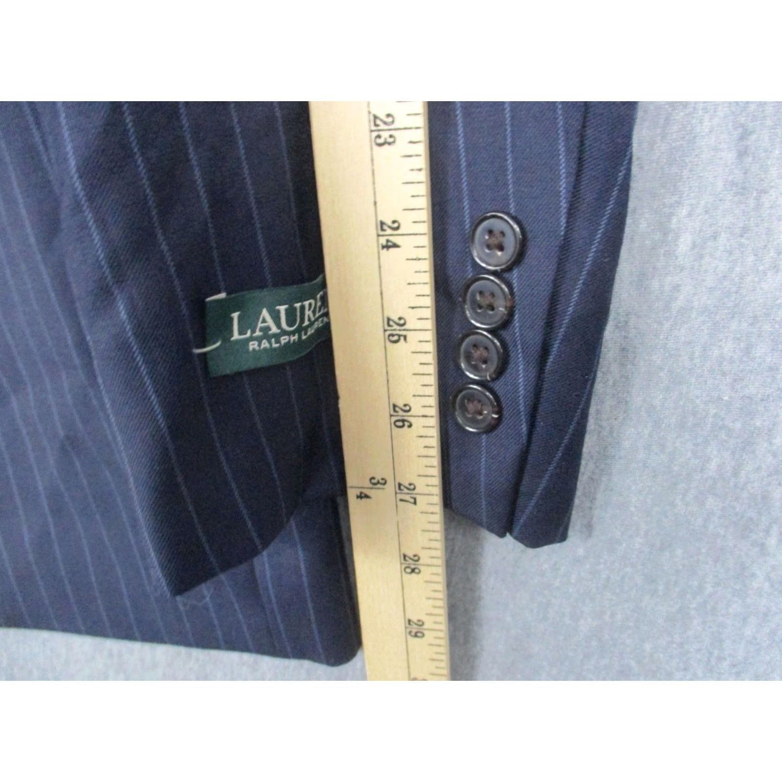 Ralph Lauren Lauren Ralph Lauren Blazer Mens 44L Pinstripe Wool Blend Two Button Suit Jacket Size 44R - 6 Thumbnail