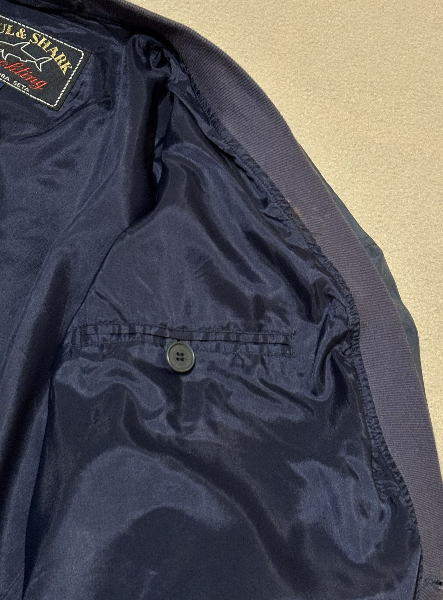 Paul & Shark Paul Shark Bomber Jacket 100% Silk Navy Large Size US L / EU 52-54 / 3 - 16 Thumbnail