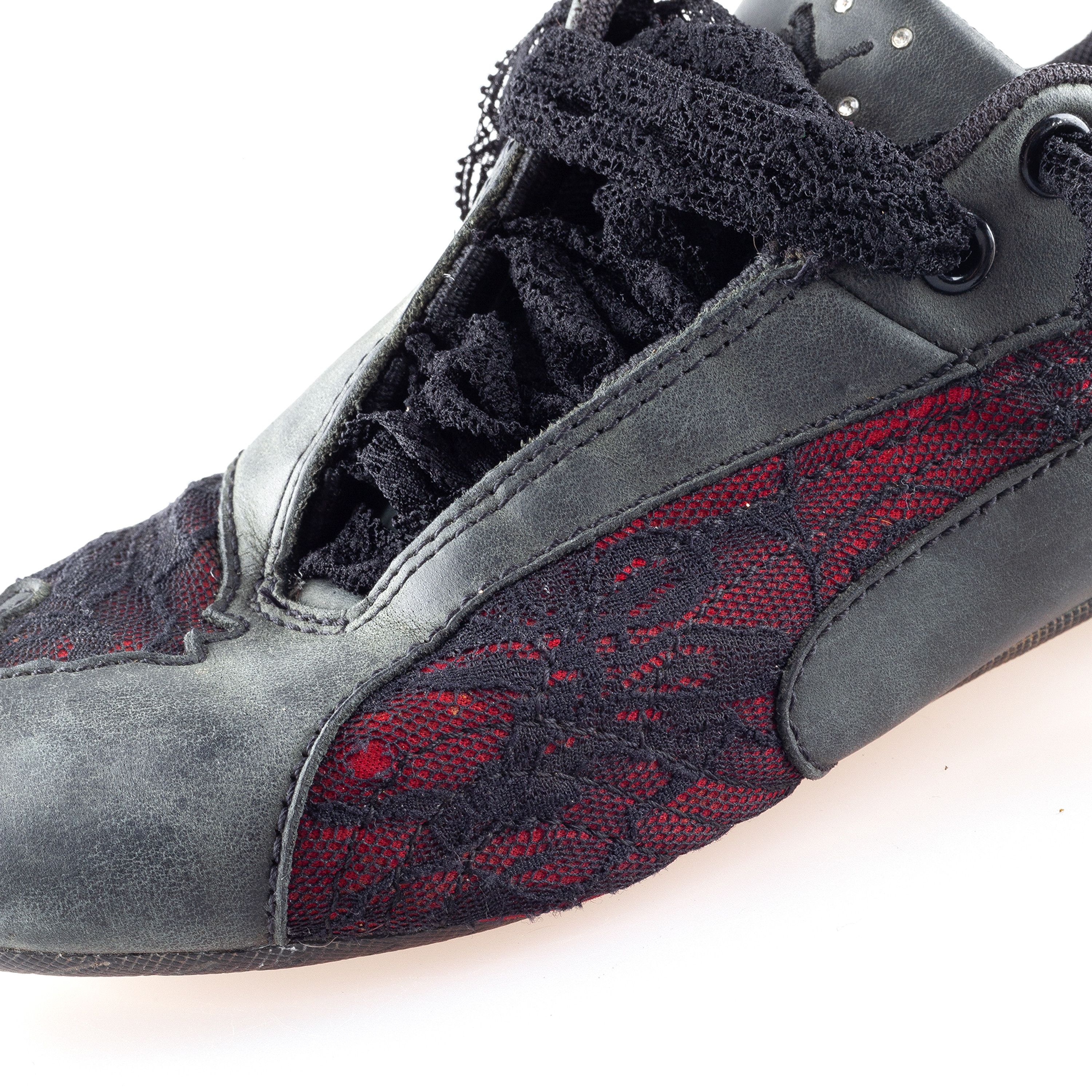 Puma × Vintage Vintage Puma Lace Gray/Red Sneakers (37 EU) Size US 6 / IT 36 - 3 Thumbnail