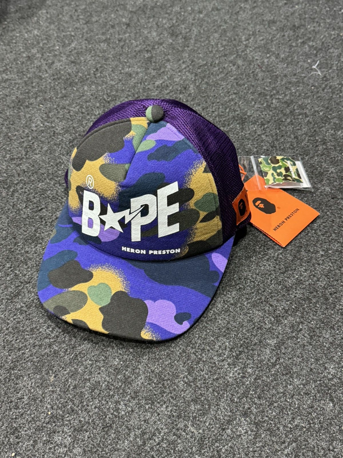 Bape Bape x Heron Preston Mix 1st Camo Mesh Cap | Grailed