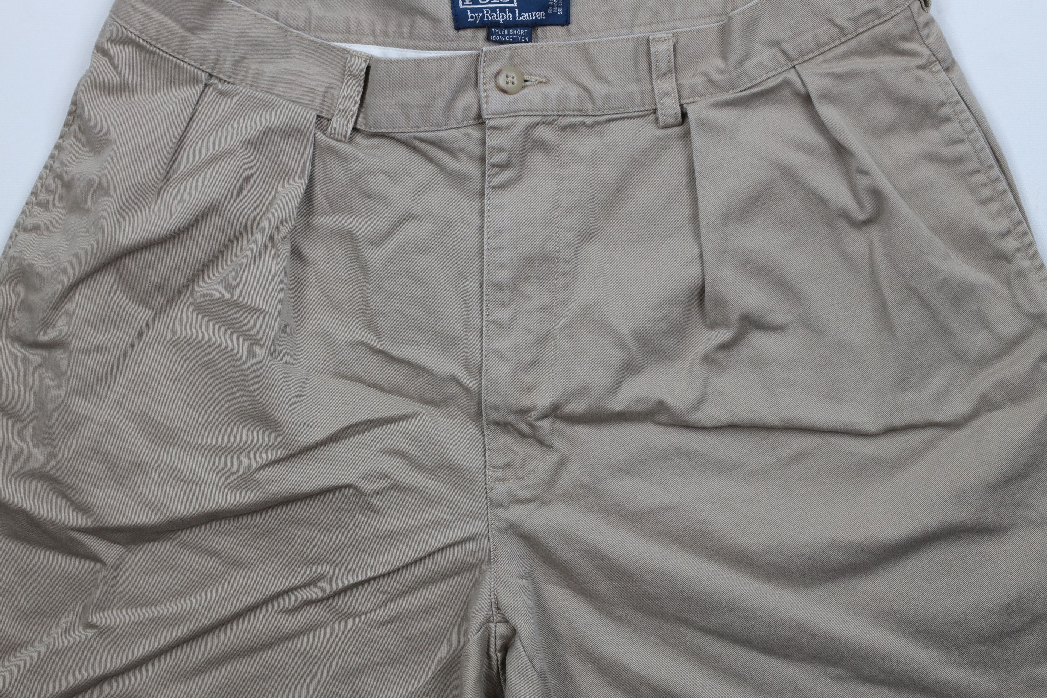Ralph Lauren × Vintage Vintage 90s Ralph Lauren Above Knee Chino Shorts Beige Size US 34 / EU 50 - 3 Thumbnail
