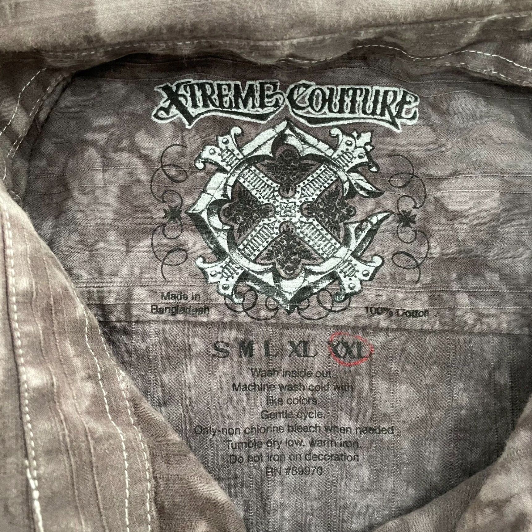 Vintage VINTAGE Xtreme Couture Shirt Men 2XL Purple Long Sleeve Button-Up Graphic Logo MM A MMA 90s/Classic Décor (Adult) Mens Size US XXL / EU 58 / 5 - 6 Thumbnail