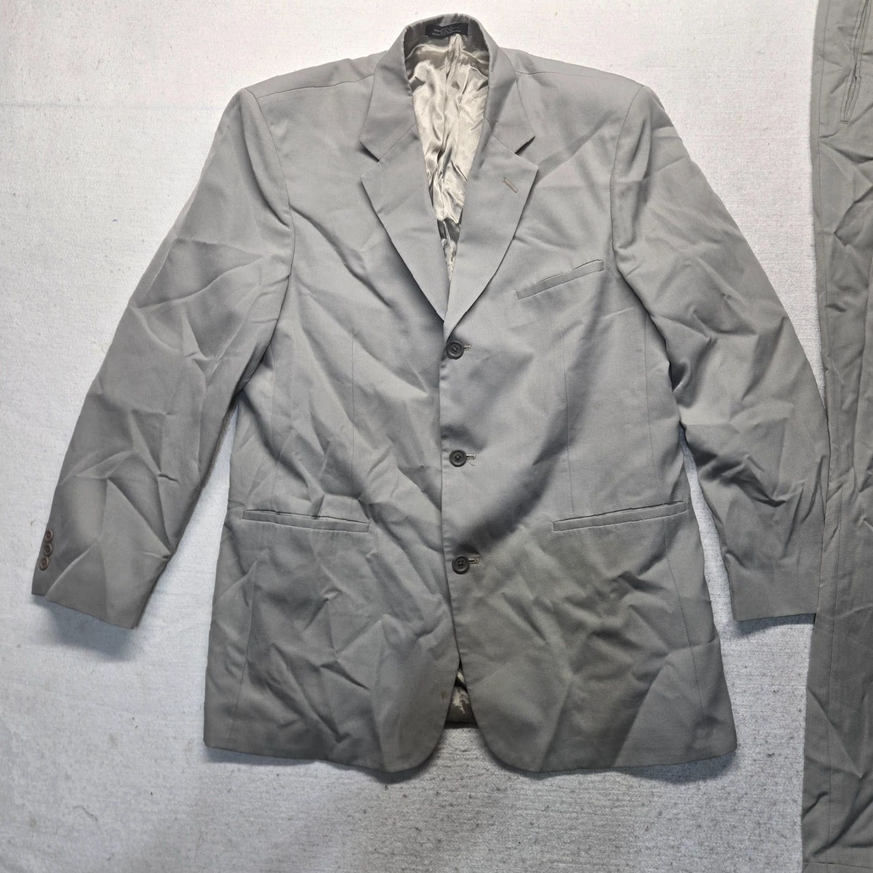 Vintage Tan Brown Suit Jacket Coat SET with Pants 3 Button Adult Men's Size 42L Long Size 42R - 2 Thumbnail