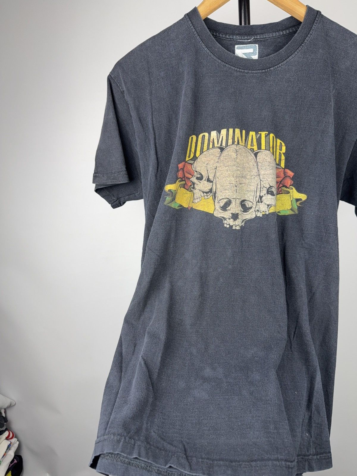 Vintage 00s Y2K Dominator Triple Skull Biker Moto Graphic T-Shirt Size US M / EU 48-50 / 2 - 12 Thumbnail