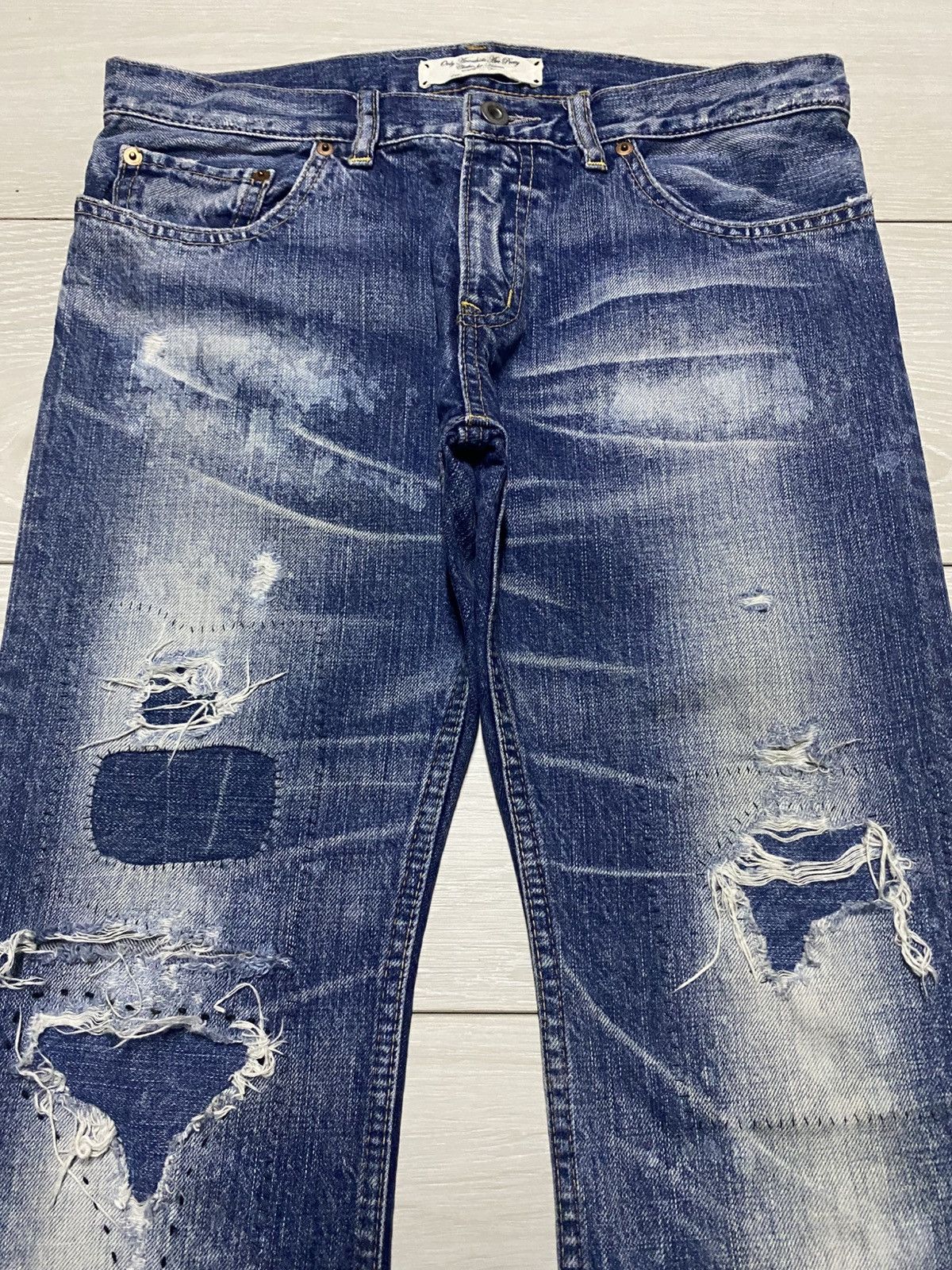 Neighborhood Vintage Japanese Brand Rnaic Repair Bleach Skinny Jeans Size US 31 - 3 Thumbnail