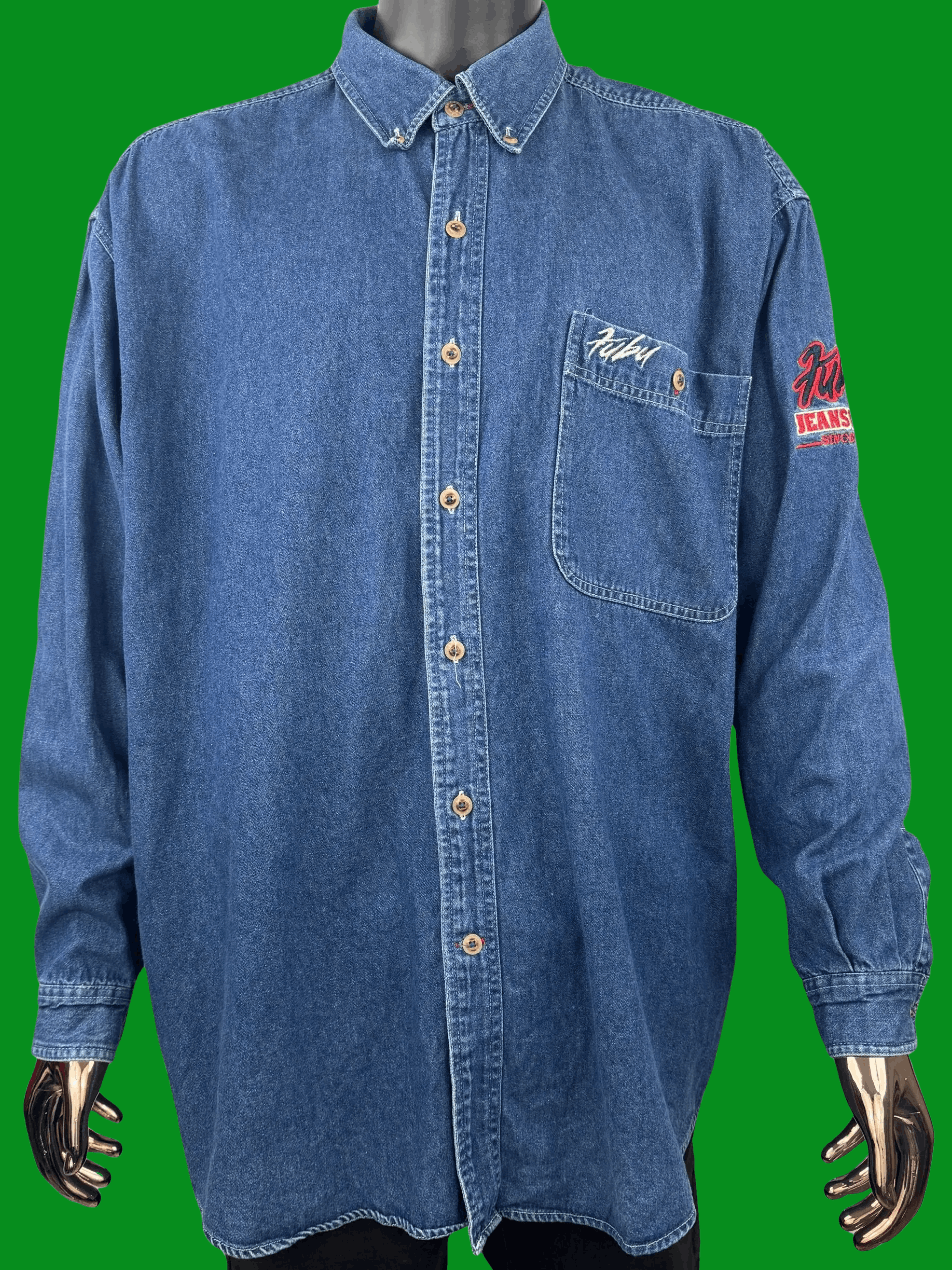 Fubu VTG FUBU “The Collection Jeans Wear” Denim Button-Up Shirt Size US XXL / EU 58 / 5 - 3 Thumbnail