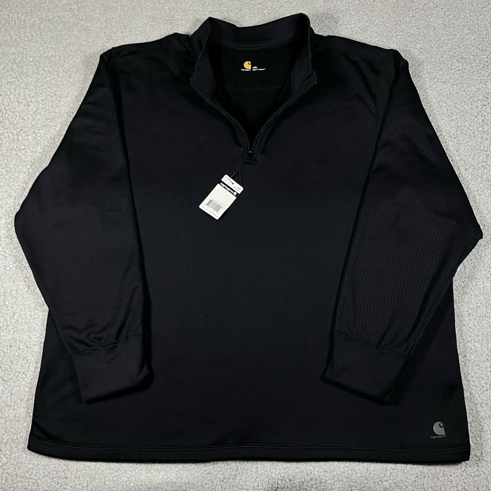 Carhartt Carhartt Sweatshirt 1/4 Zip Pullover Mens 4XL Fleece Black Outdoor Winter Fall Spring All Seasons Logo Knit Stretch Thermal Walking Shirt Size US XXL / EU 58 / 5 - 3 Thumbnail