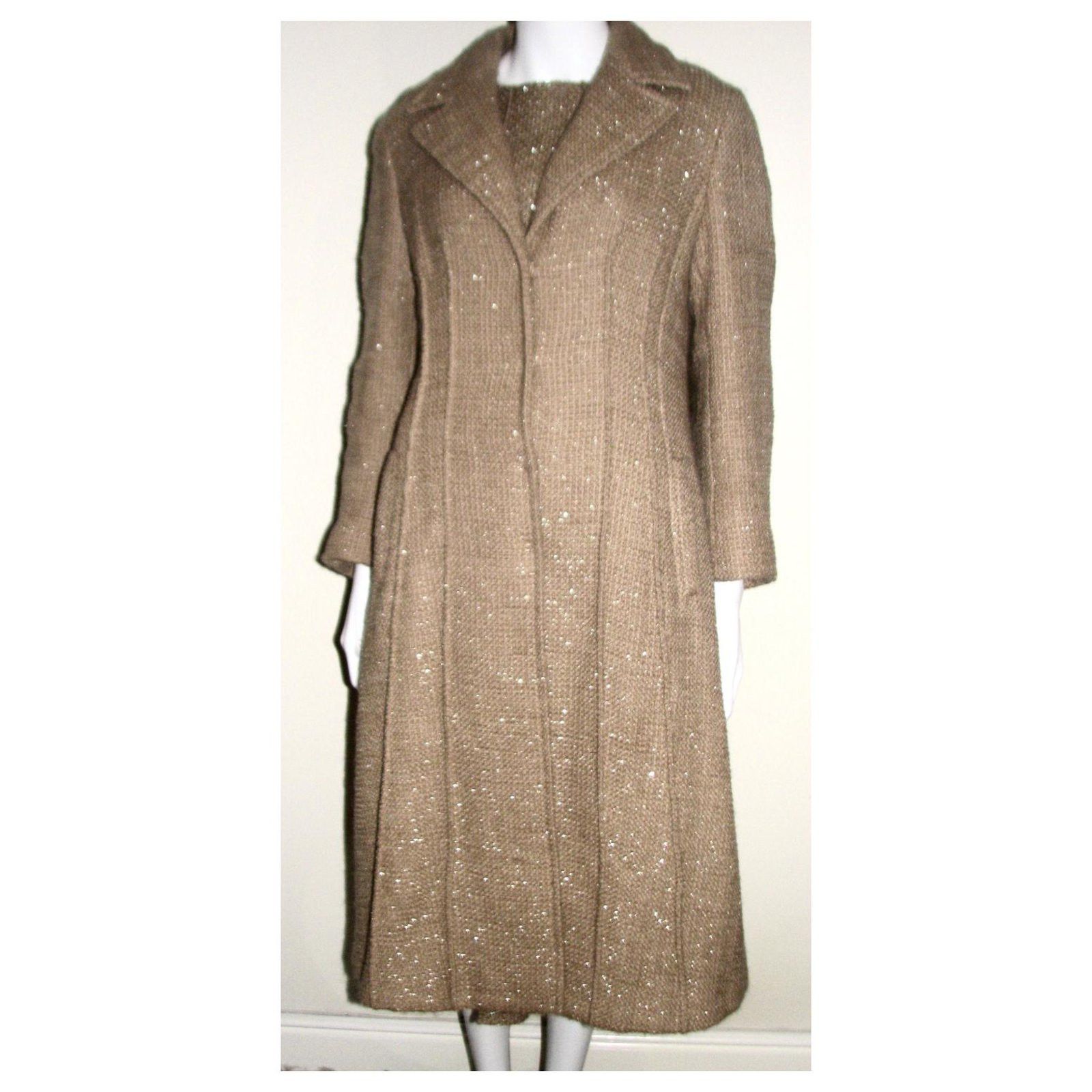 Alberta Ferretti Gold shimmering Alberta Ferretti wool coat Size M / US 6-8 / IT 42-44 - 4 Thumbnail
