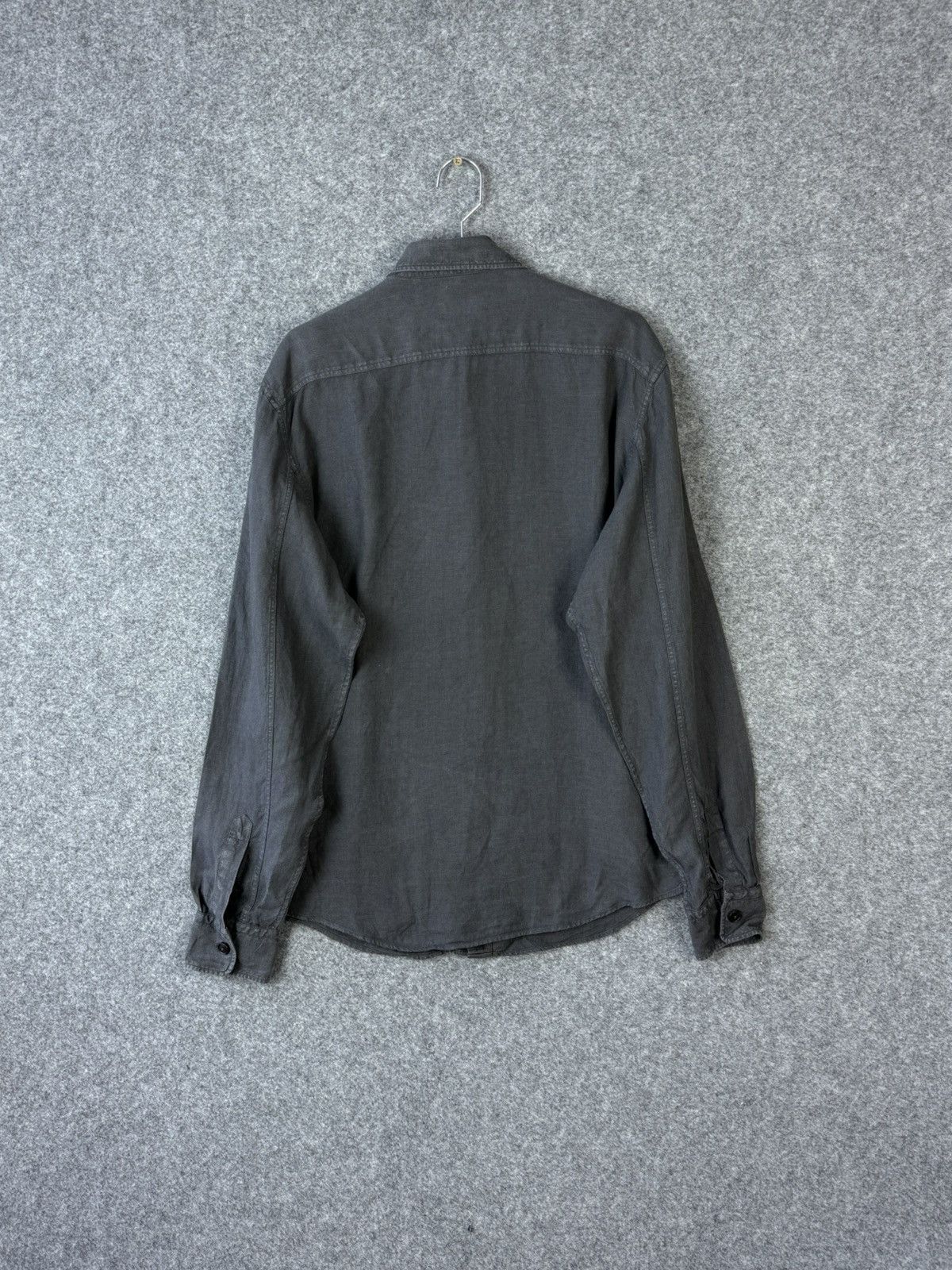 Z Zegna Z Zegna Gray Linen Overshirt Size US L / EU 52-54 / 3 - 8 Thumbnail
