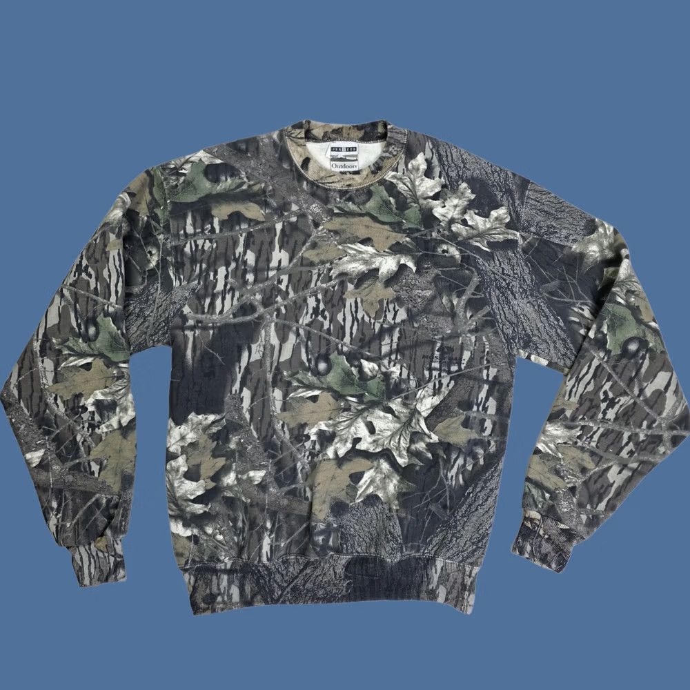Jerzees VINTAGE JERZEES Outdoors Camo Sweatshirt Men's Medium Mossy Oak Tree Stand Pullover Size US M / EU 48-50 / 2 - 1 Thumbnail