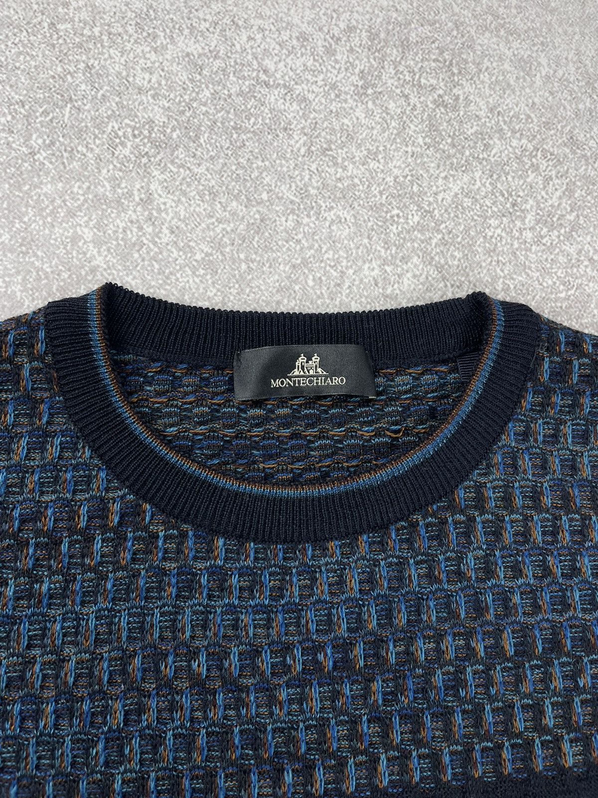 Designer Montechiaro Striped Multiclor Knit Sweater Men’s Size 54 Size US L / EU 52-54 / 3 - 6 Thumbnail
