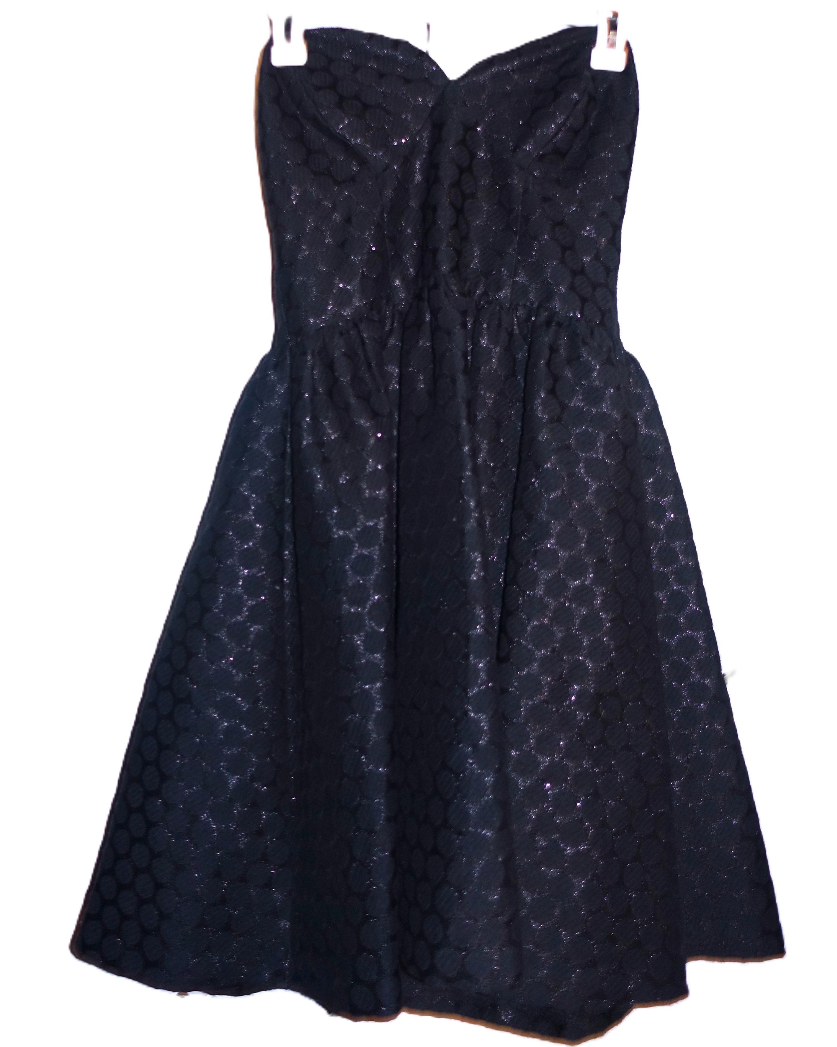 Other Wendy Katlen Black Metallic Polka Dot Strapless Dress 4 Size S / US 4 / IT 40 - 8 Thumbnail