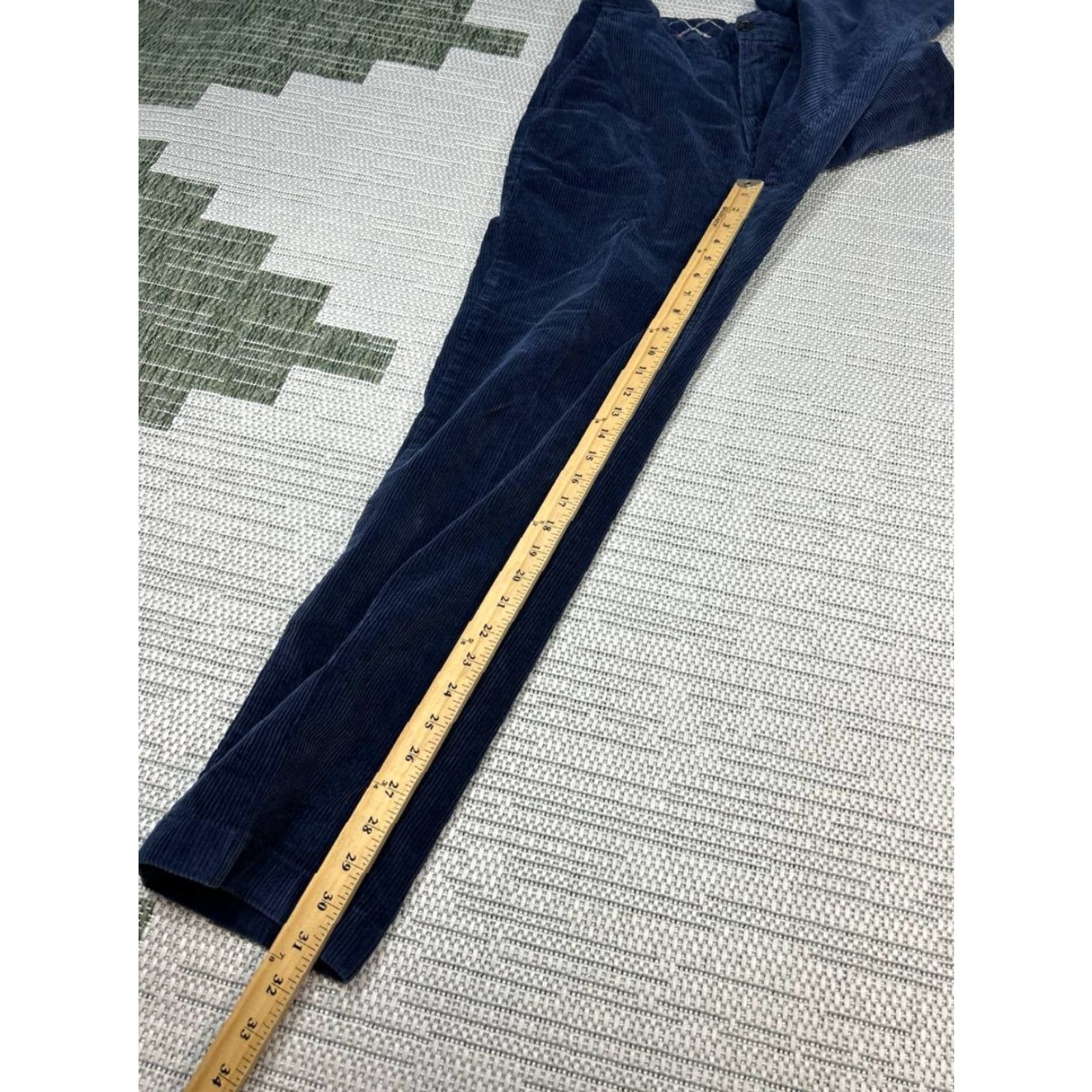 Brooks Brothers Brooks Brothers Clark Corduroy Pants Mens 33 Blue Stretch Mid Rise Straight Leg Pants Size US 33 - 3 Thumbnail